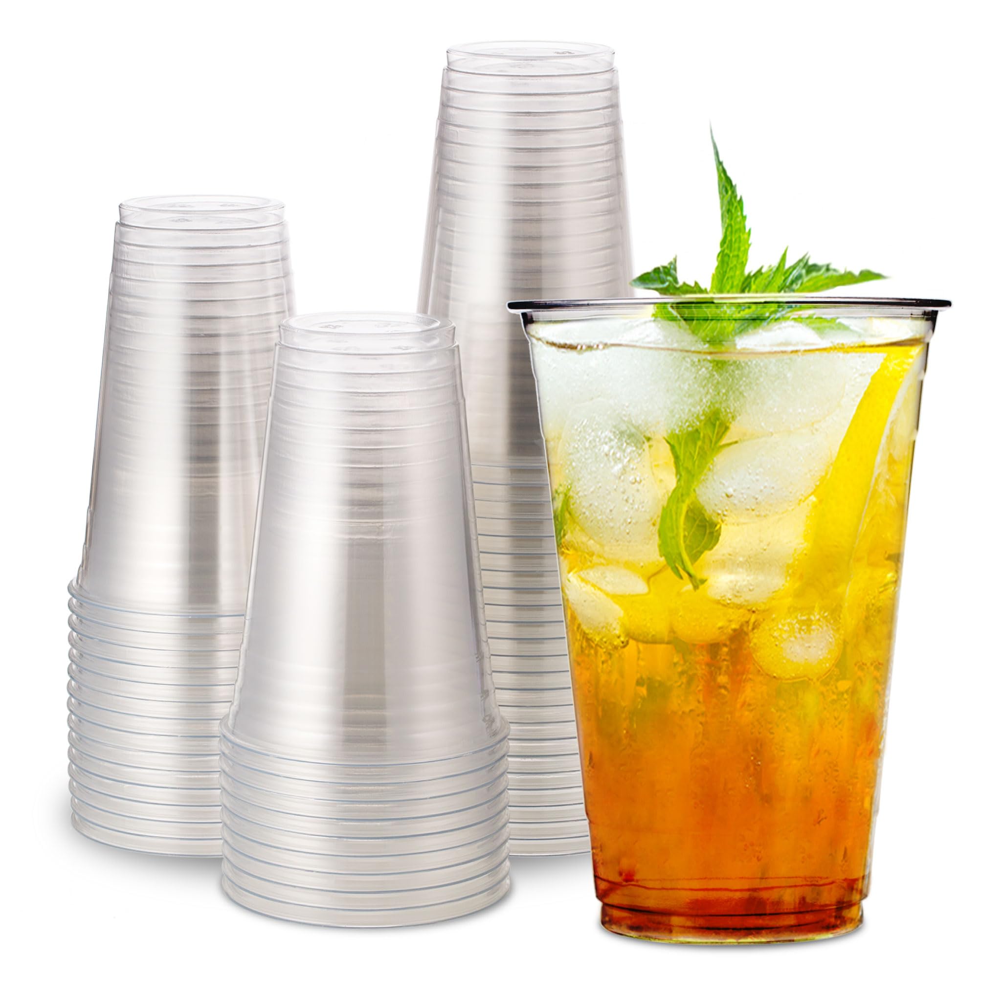 HAKOWARE by Harvest Pack 1000-Count 20oz Ultra Clear Disposable Plastic Cups - Perfect for Weddings, Parties, Cocktails, Iced Coffee & Cold Beverages - Ideal for Home Entertaining, Cafes, and Restaurants