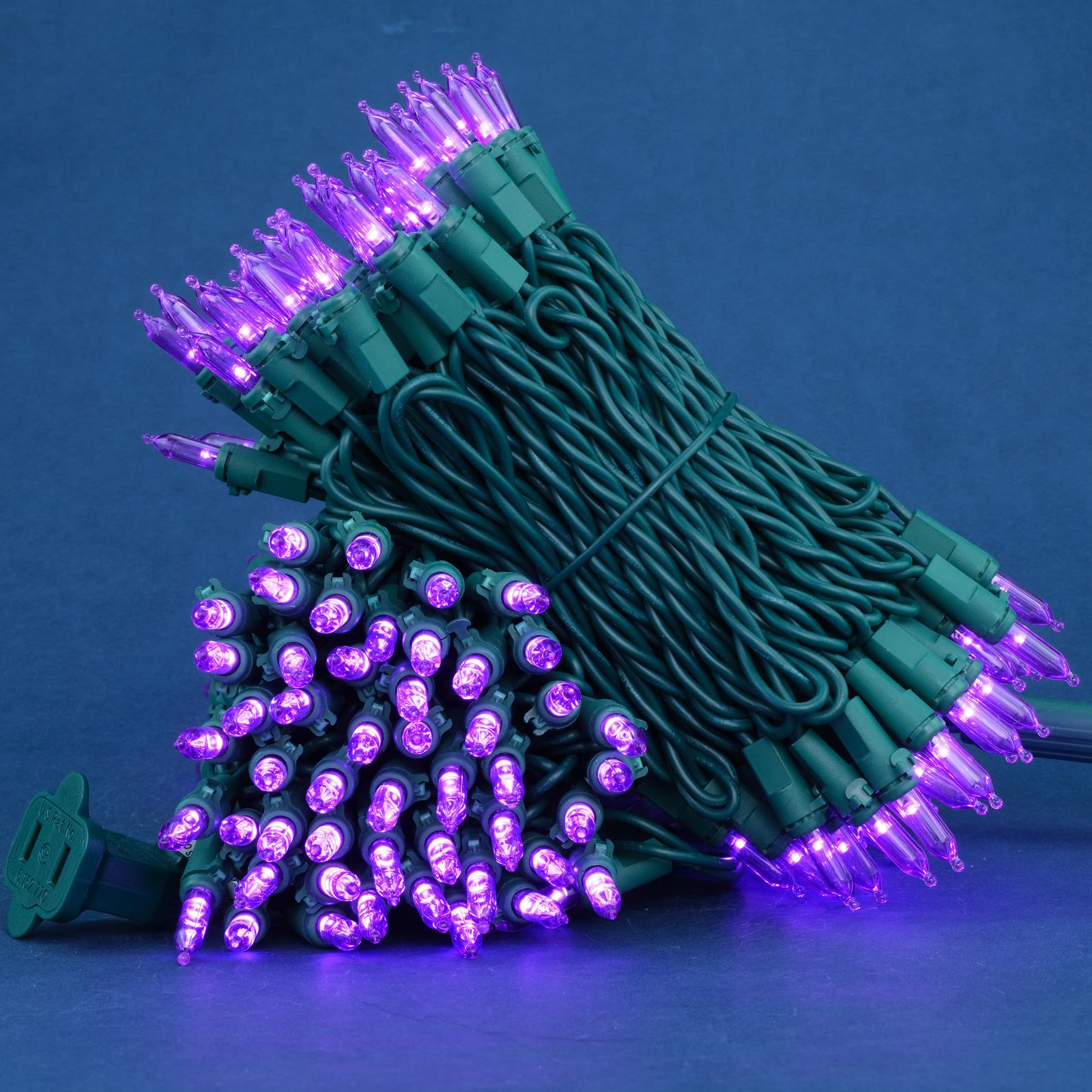 200-Count Purple LED Christmas Lights - 2 Pack of 25ft Mini String Lights with 100 LEDs & Green Wire | Perfect for Holiday Decor, Tree Trimming, and Outdoor Party Lighting