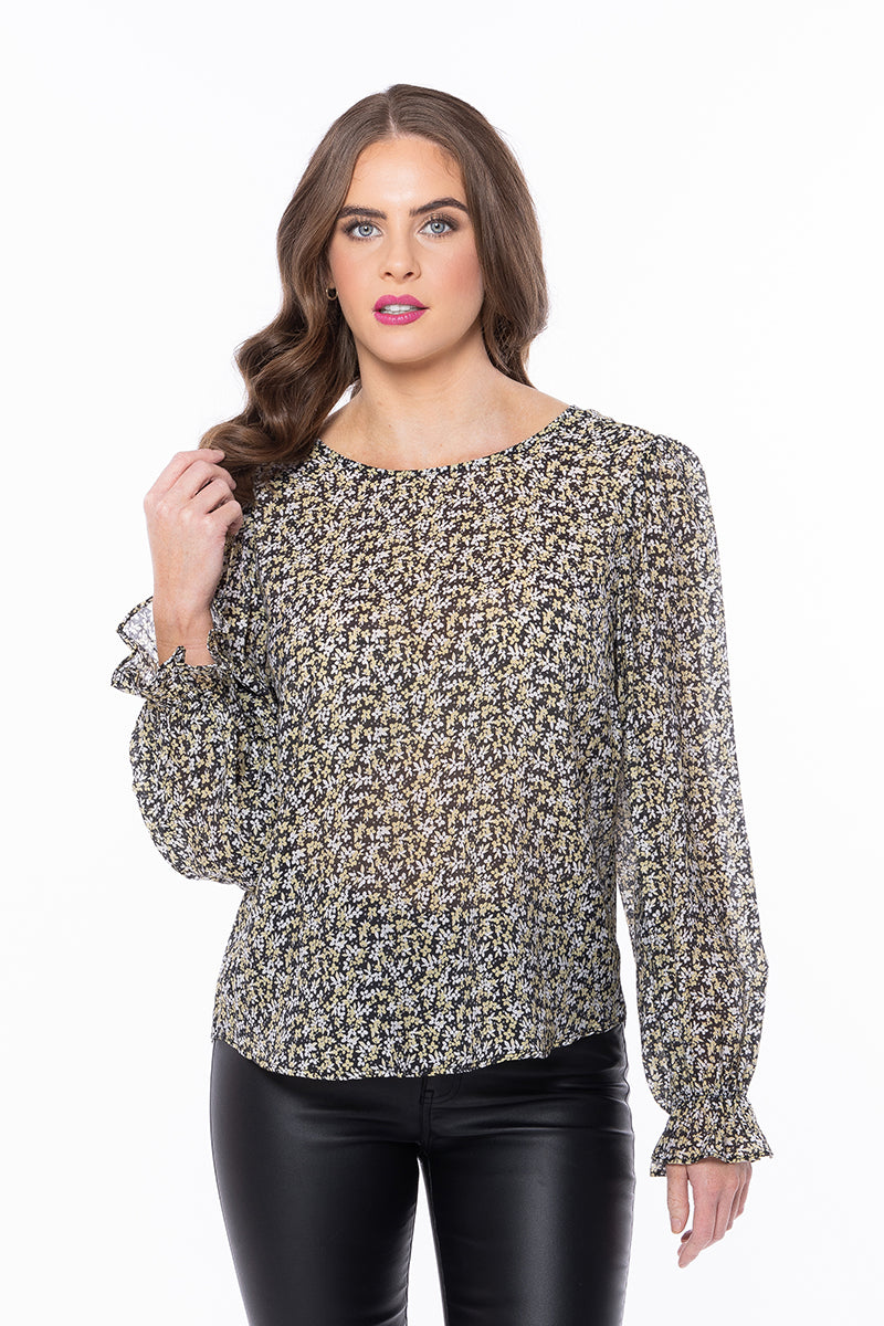 Patti Top | Lemon Confetti Print Women's Blouse - Perfect for Summer Outfits, Beach Vacations & Casual Date Nights