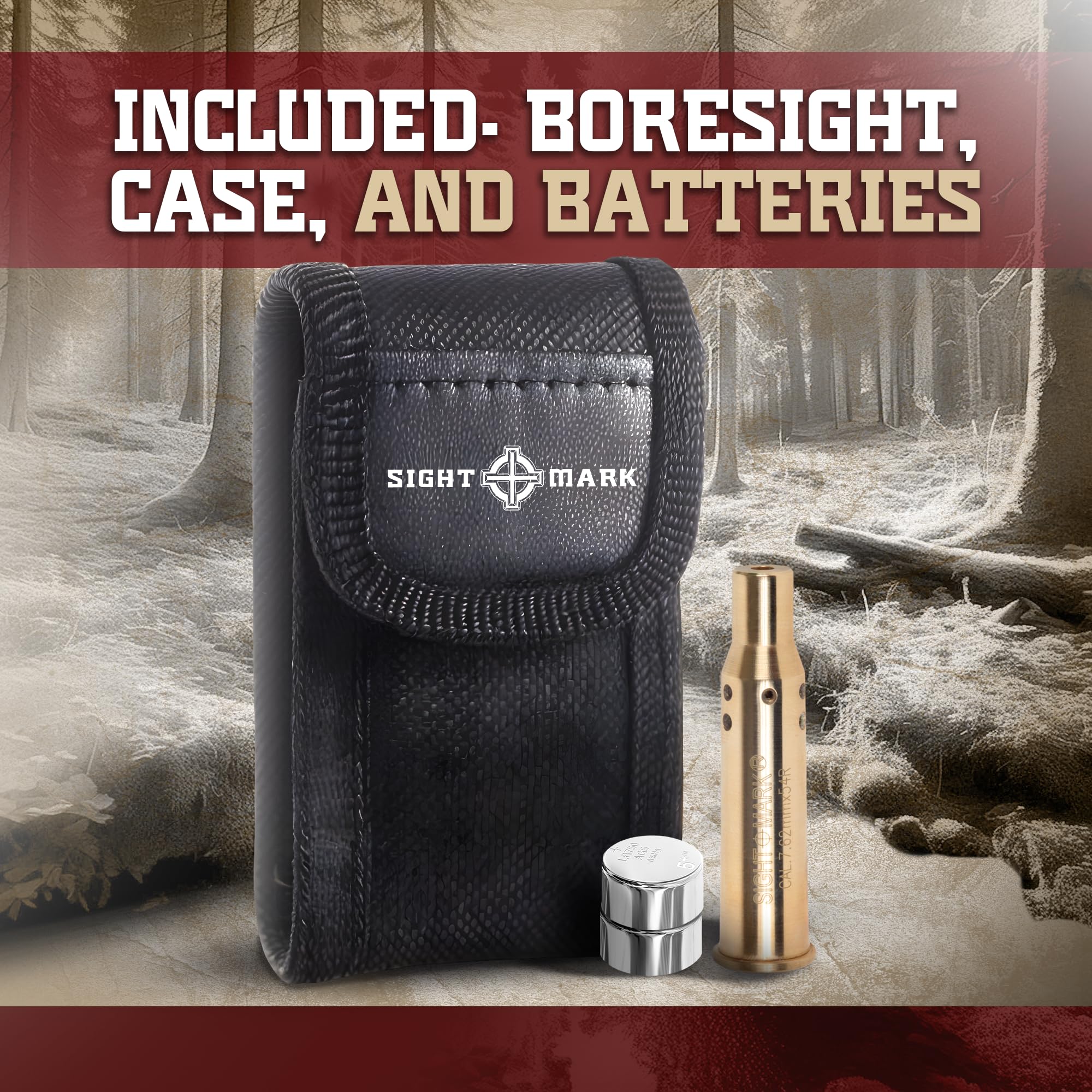 Sightmark Red Laser Rifle Boresight - Precision Gunsight for Hunting, Shooting & Zeroing Scopes | Perfect for Rifles, Shotguns & Firearms