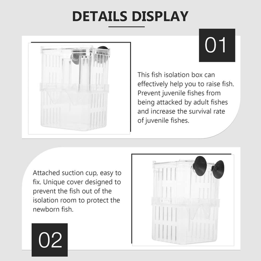 4Pcs Acrylic Aquarium Fish Breeding Box - Transparent Fish Incubator for Livebearers & Egg Layers, Perfect for Guppy, Betta, Shrimp Tank Isolation and Fry Protection (Aquarium Supplies) - Ideal for Breeding, Quarantine, and Hospital Tanks