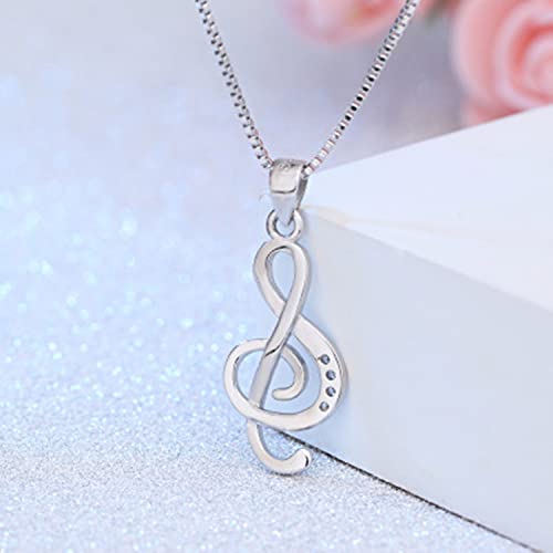 ShiQiao Sterling Silver Music Note Necklace for Women - Elegant Gift for Musicians, Pianists, Birthday, Christmas - Perfect for Girlfriend, Daughter, Sister & Best Friend - Ideal for Concerts, Recitals & Special Occasions