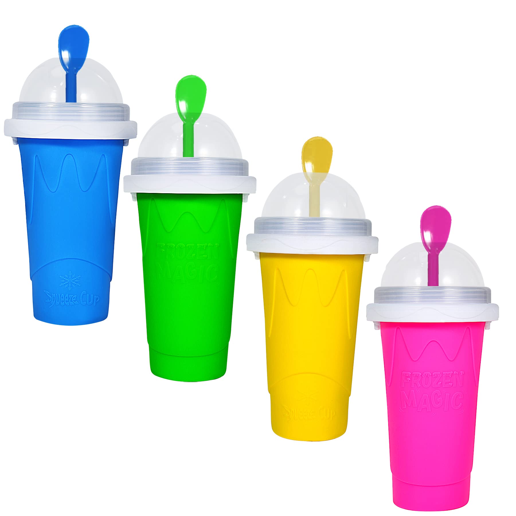 **Color Land Slushy Cup - TikTok Viral Slushie Maker, DIY Frozen Magic Squeeze Cup for Ice Cream & Drinks - Homemade Cool Gadget with Lid & Straw (Blue) - Perfect for Summer Parties, Kids' Treats & TikTok Trends**