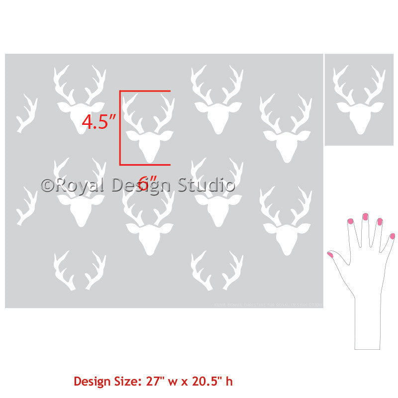 Buck Forest Bonnie Christine Wall Stencil - DIY Home Decor for Bedroom, Nursery & Living Room - Reusable Painting Template for Creative Wall Art Projects