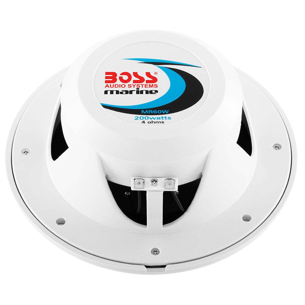 BOSS Audio MR60W 6.5 Inch 2-Way Car & Marine Speaker - 200 Watts Peak Power, Waterproof White - Perfect for Boats, Trucks & Off-Road Vehicles
