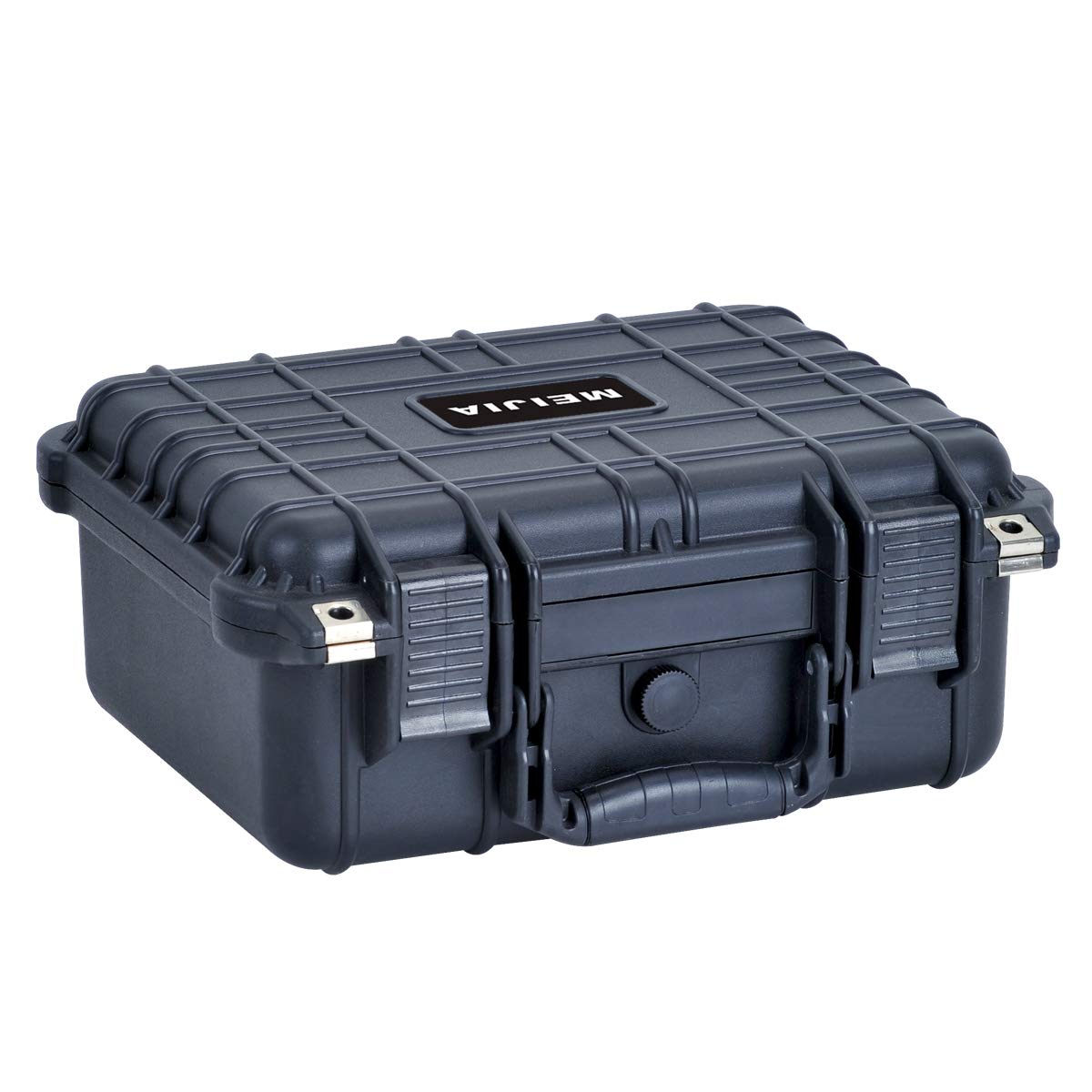 MEIJIA Waterproof Hard Camera Case - Customizable Foam Insert for Drones, Cameras, Equipment & Pistols - All-Weather Protection - 13.35 x 11.63 x 5.98 Inches - Elegant Black - Perfect for Travel, Outdoor Adventures & Professional Gear Storage