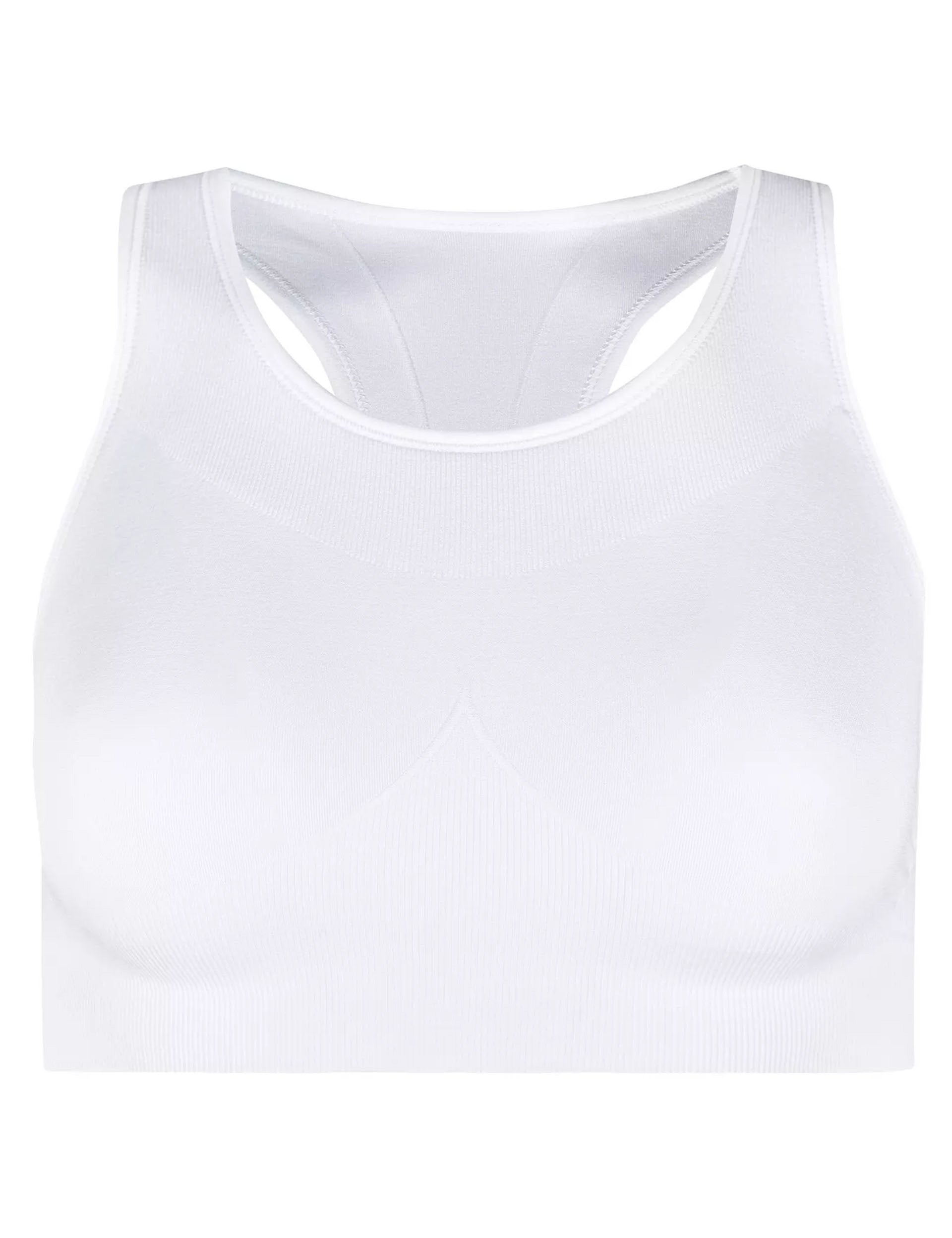 High-Quality Stamina Seamless Sports Bra for Women - Breathable & Supportive Workout Top - White - Perfect for Yoga, Running & Gym