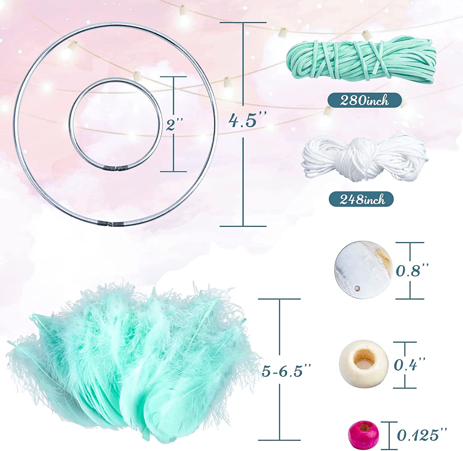 DIY Dream Catcher Kit - Handmade Wall Decor for Bedroom, Nursery & Kids Room | Perfect for Birthday Parties, Baby Showers, Weddings & Christmas Gifts | Boho Home Decor & Spiritual Gift Idea