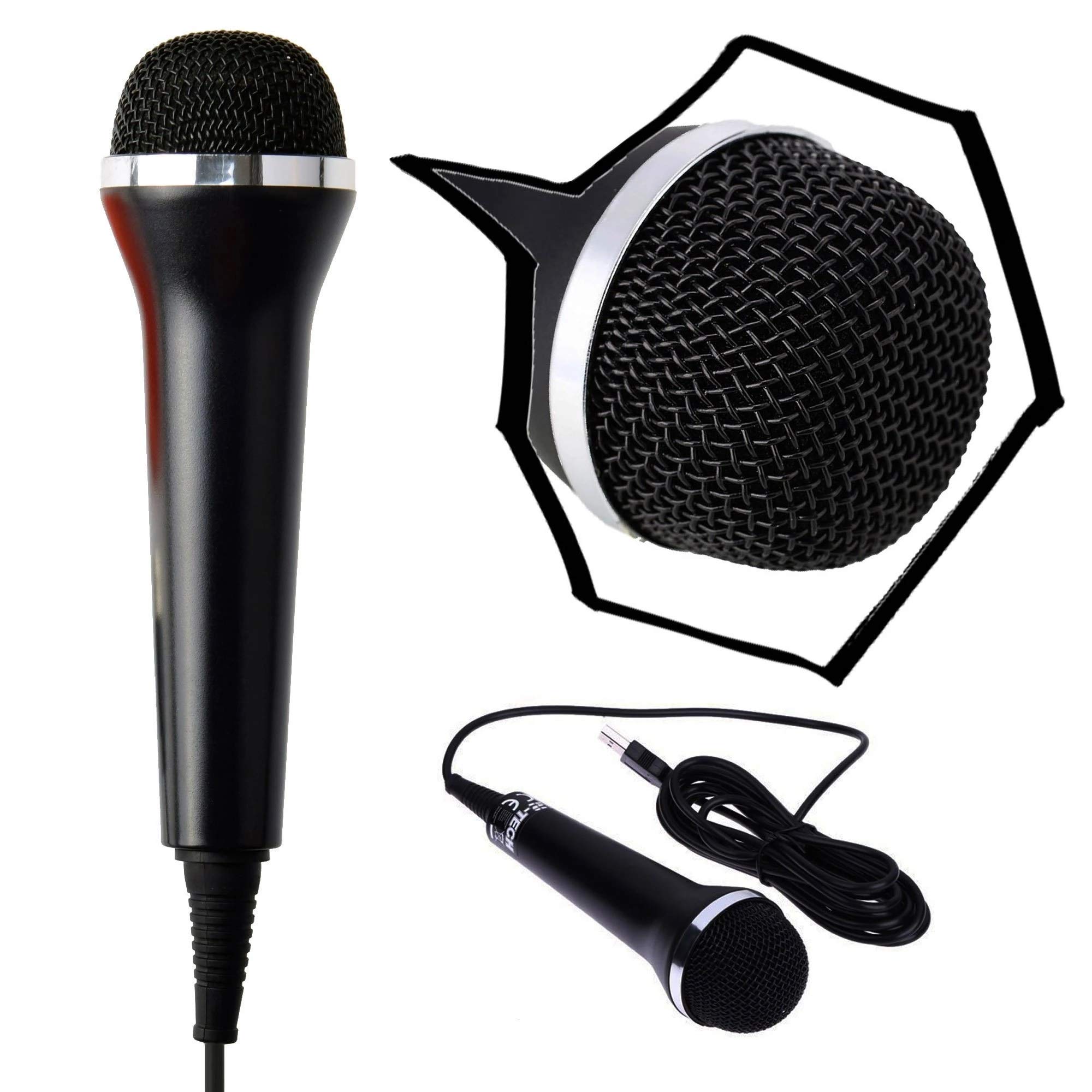 Universal USB Microphone for PS4, PS3, Xbox One, Xbox 360 & PC - Compatible with Rock Band & Karaoke Games - Perfect for Gaming, Streaming & Party Singing