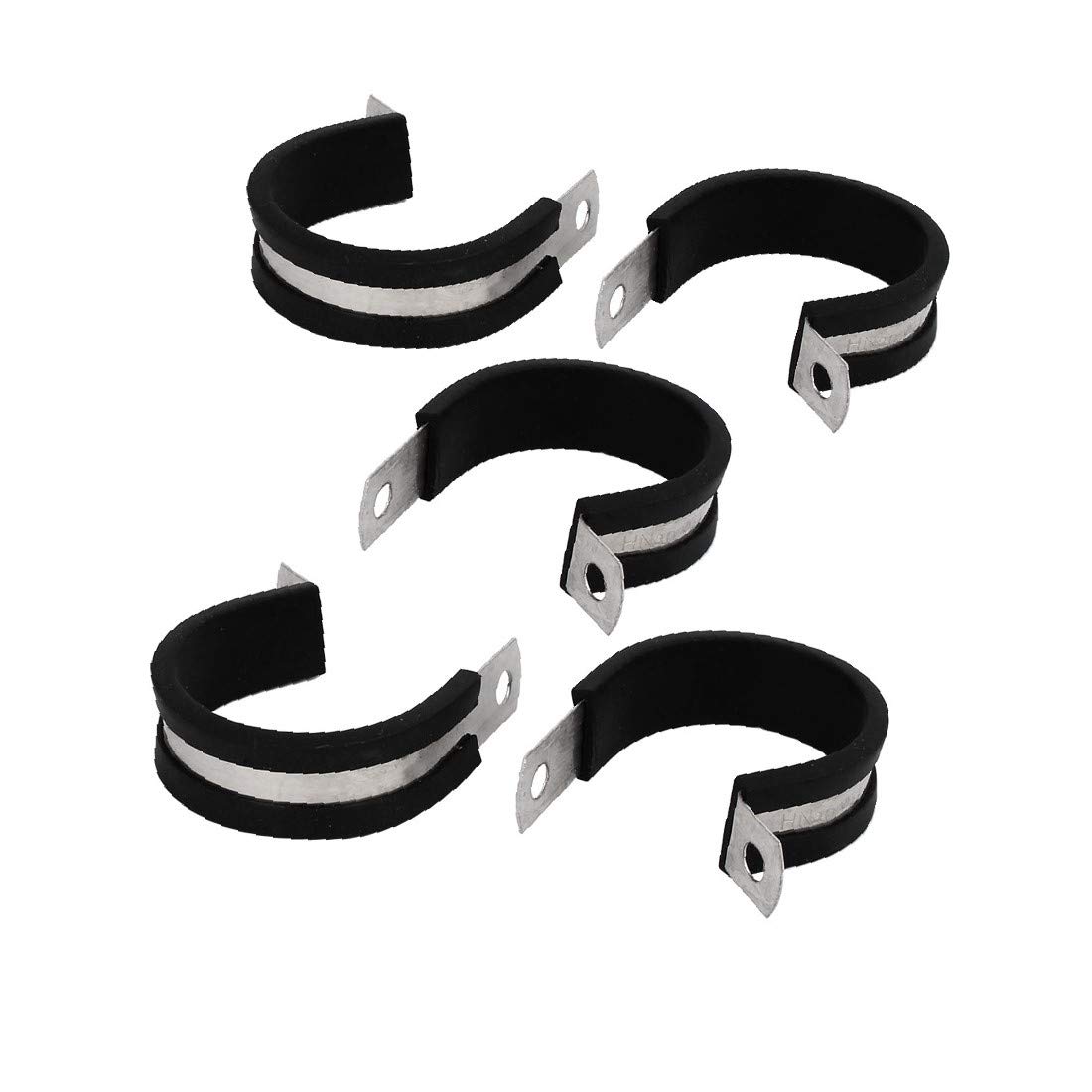 X-DREE 34mm EPDM Rubber Lined P Clips - Heavy Duty Cable Hose Pipe Clamps Holder (5 Pack) - Perfect for Automotive Wiring, Marine Applications & Industrial Pipe Management