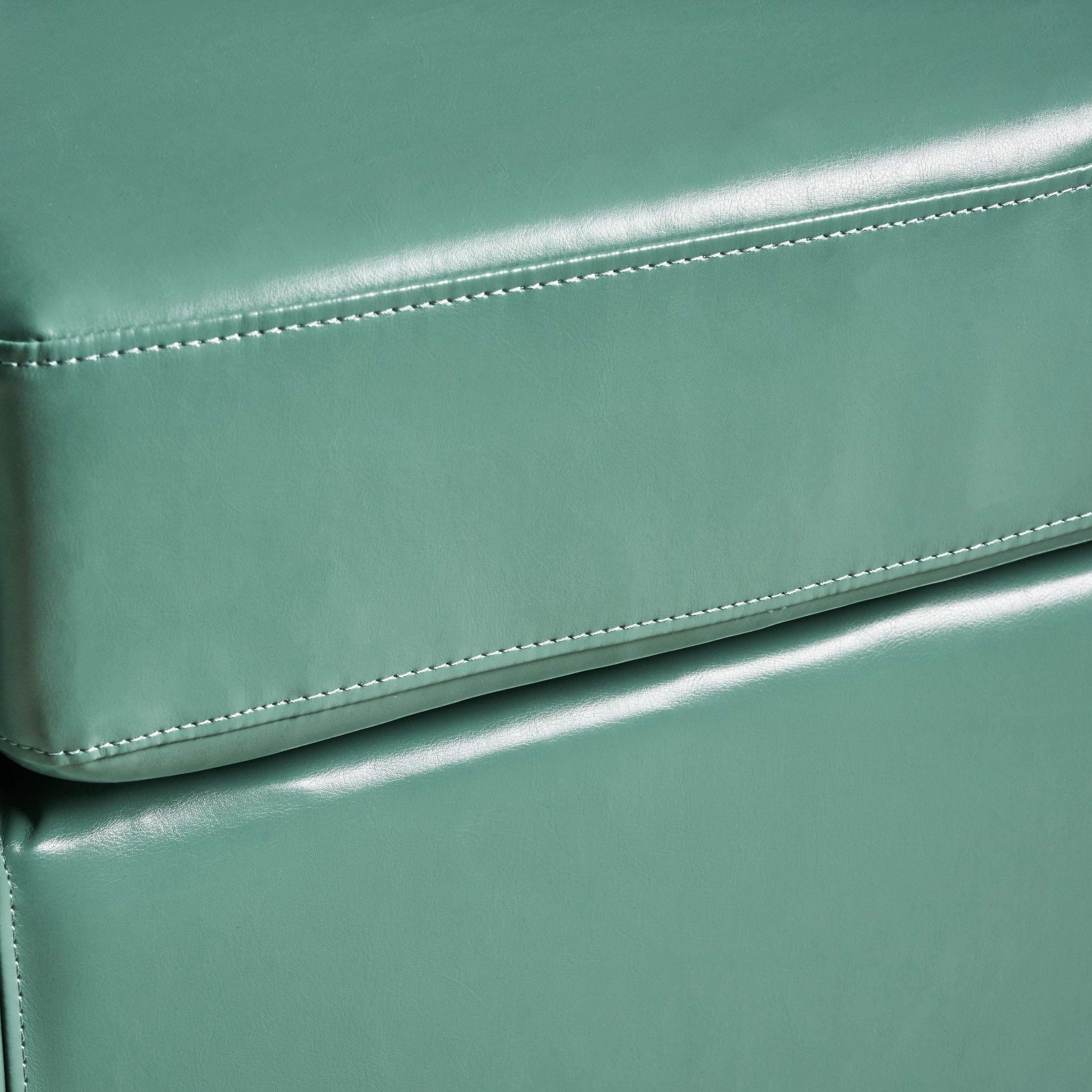 GDFStudio Genuine Leather Swivel Club Chair - Turquoise Upholstered Living Room Accent Chair for Home Office, Lounge & Reading Nook