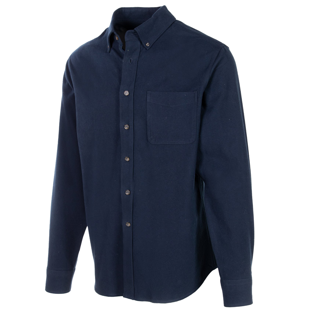 Schott NYC Men's Cotton Flannel Shirt - Navy Blue Plaid Button Down Shirt for Casual Wear & Outdoor Activities