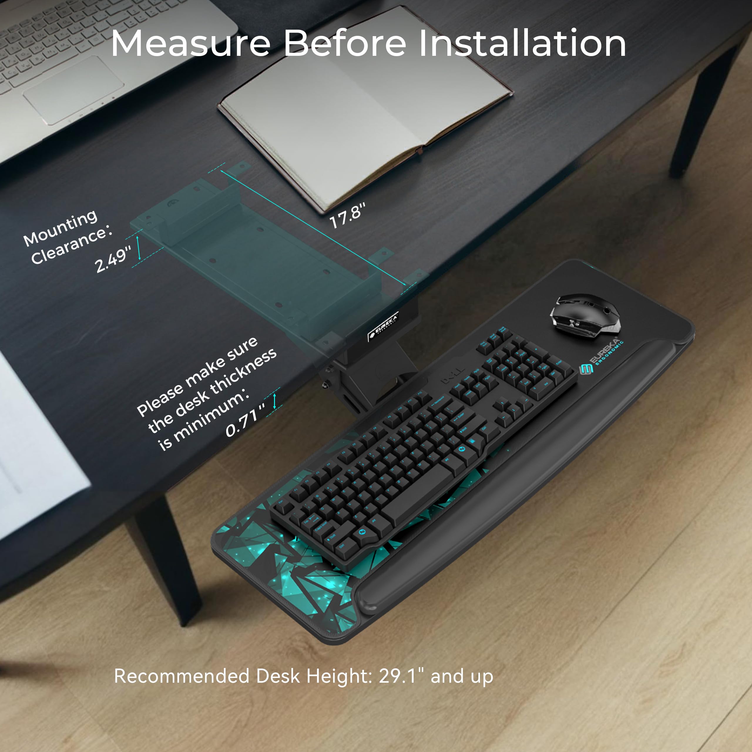 EUREKA ERGONOMIC Under Desk Keyboard Tray - 28x10