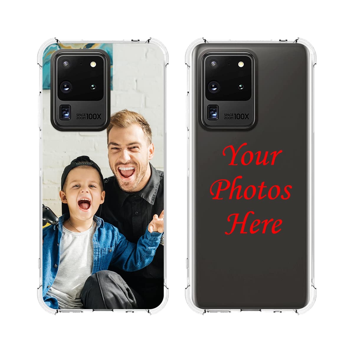 Custom Samsung Galaxy S20 Ultra Phone Case - Personalized Clear Photo Case with Protective Bumpers | Perfect Gift for Him & Her | Durable Protection for Everyday Use, Travel & Work