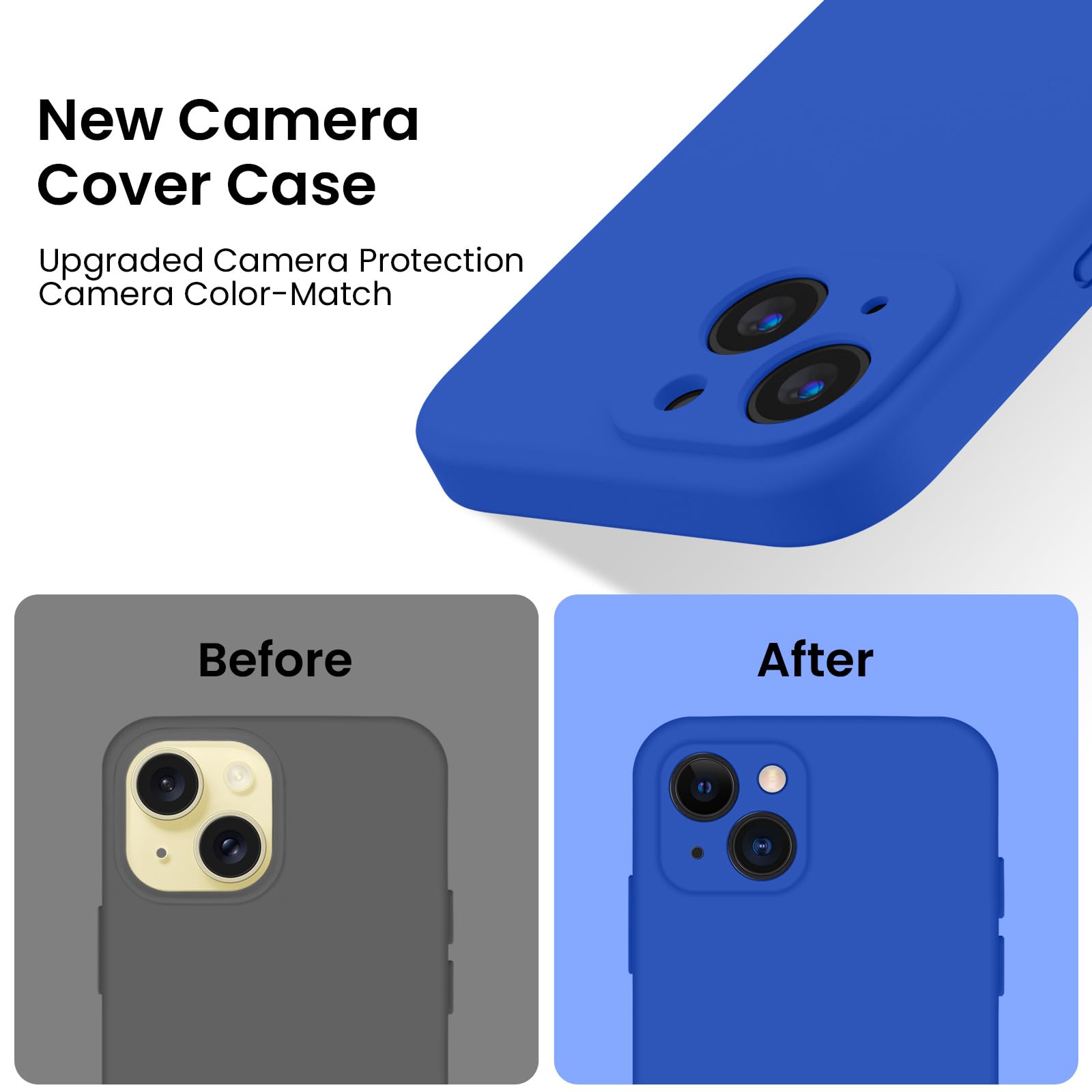 Magnetic Case for iPhone 15 - MagSafe Compatible Silicone Phone Cover with Camera Protection & Soft Anti-Scratch Microfiber Lining | 6.1 Inch Klein Blue | Perfect for Daily Use, Travel & Wireless Charging