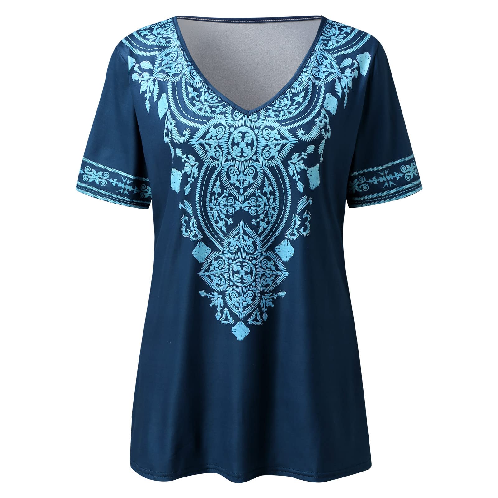 Women's Short Sleeve Printed T-Shirts - Summer Casual Fashion Tees - Trendy V-Neck Tops - Multipack for Everyday Wear | Perfect for Beach, Shopping & Weekend Outfits