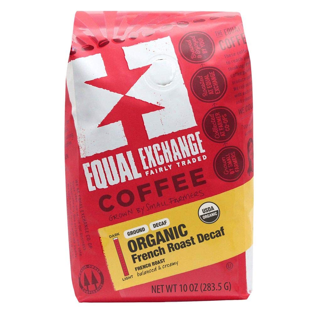 Equal Exchange Organic Ground French Roast Malted Chocolate - 10 Ounce (283g) | Fair Trade Certified | Rich Flavor for Coffee Lovers | Perfect for Baking, Hot Cocoa & Desserts