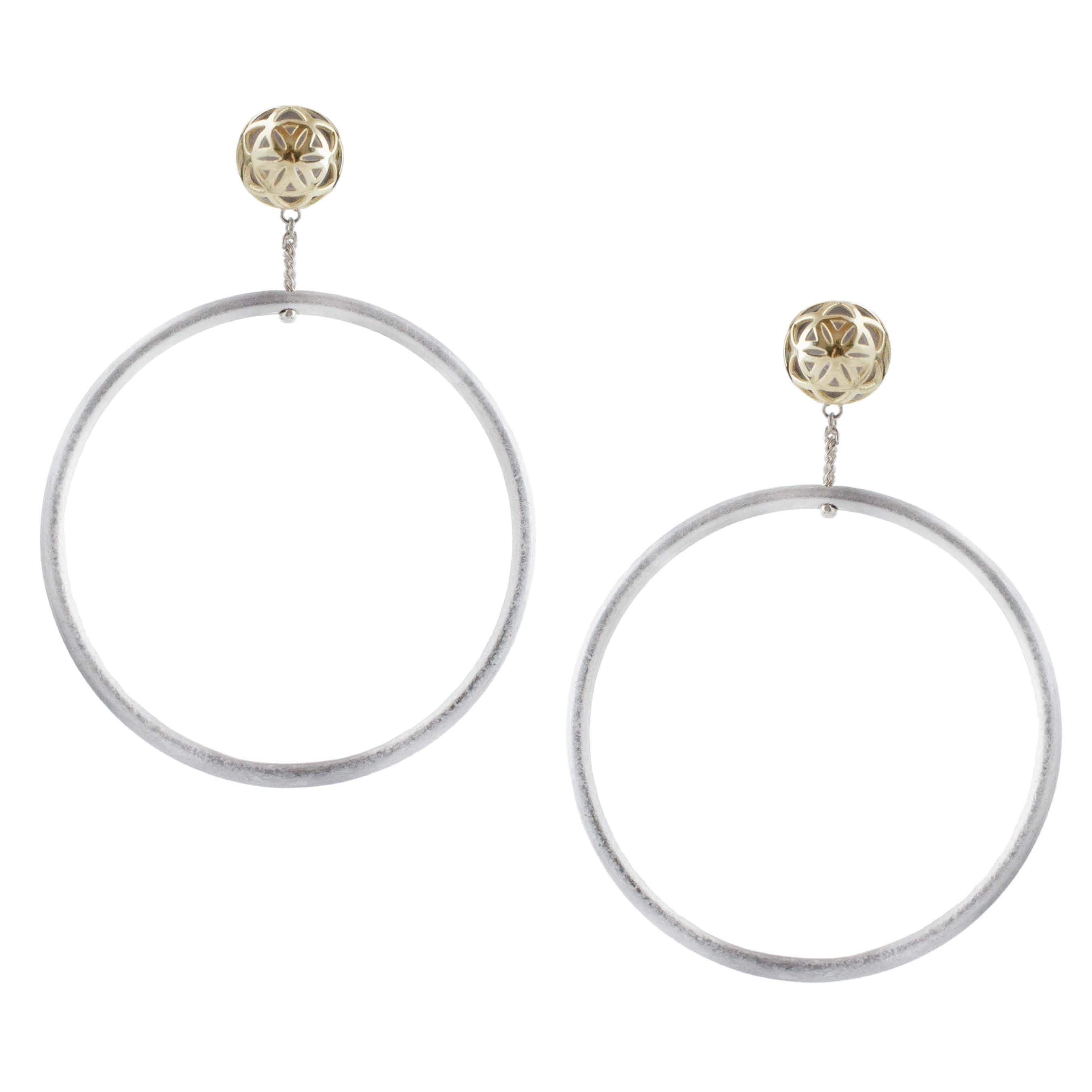 Spheric Seed of Life Hoop Earrings - Spiritual Jewelry for Women - Perfect for Yoga, Meditation & Boho Fashion