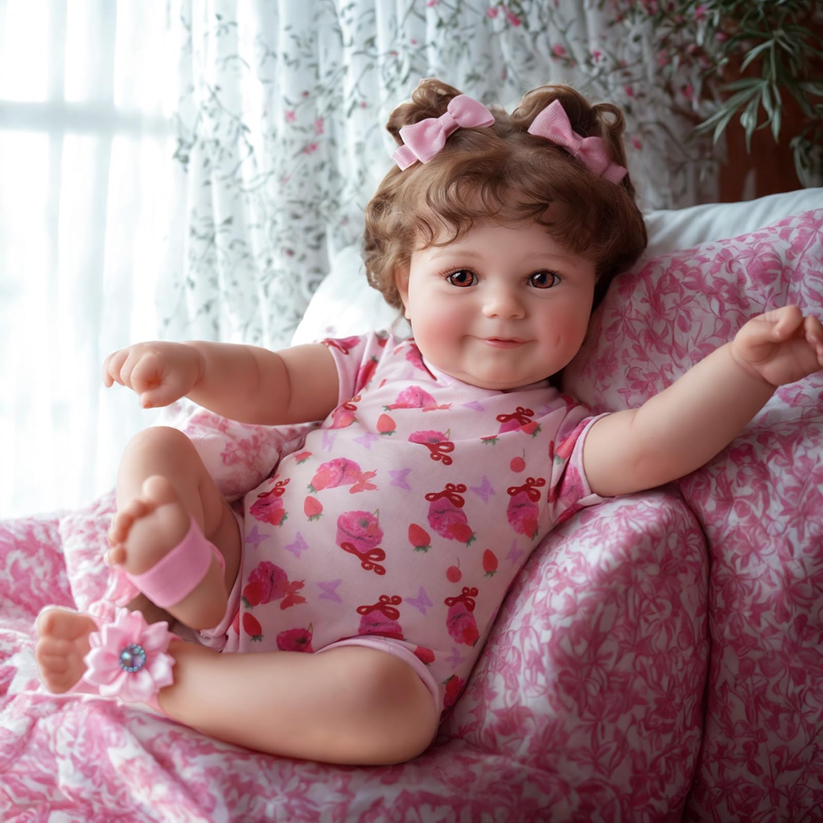 Lifelike Reborn Baby Doll 20 Inch - Realistic Newborn Baby Doll with Adorable Smiling Face & Gift Box - Perfect for Kids Age 3+ | Great Gift for Birthdays, Christmas & Role Play Activities