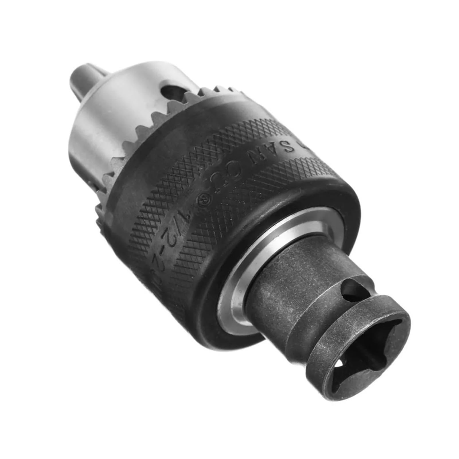 1/2 Inch Drill Chuck Adapter 1.5-13mm - Convert Impact Wrench to Electric Drill Tool Accessory - Black Center Chuck for DIY, Woodworking & Metalworking Projects
