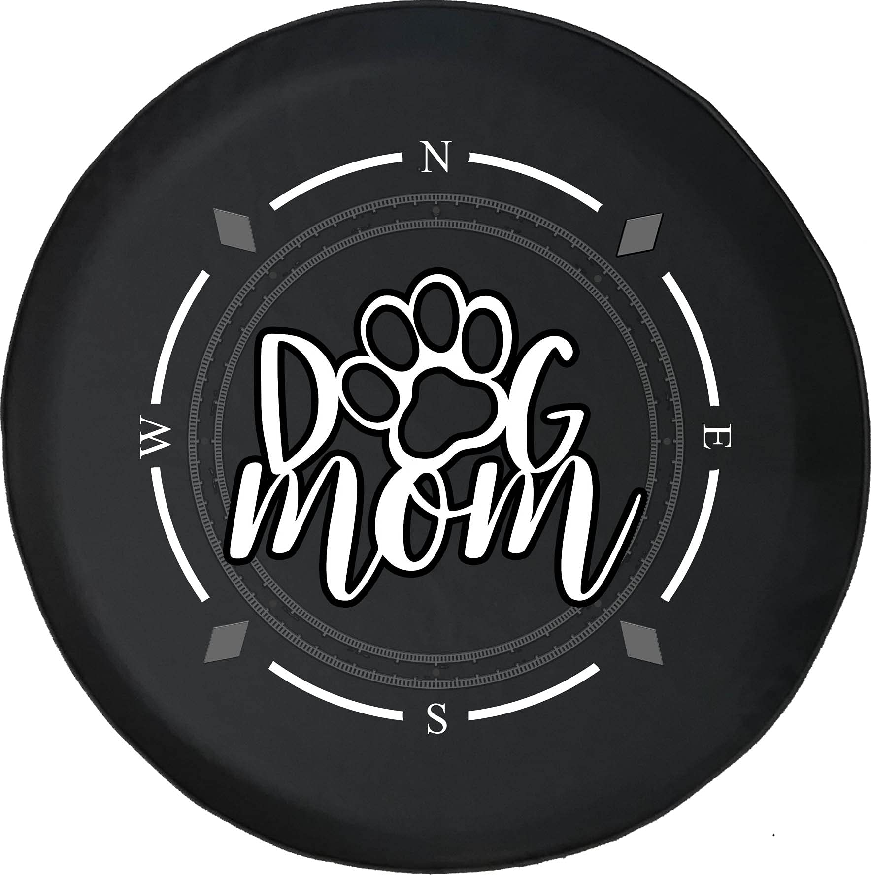 American Unlimited Spare Tire Cover with Compass & Paw Print Design - Universal Fit for SUVs, Trailers, RVs & Most Vehicles | Durable Wheel Protection for Outdoor Adventures & Road Trips