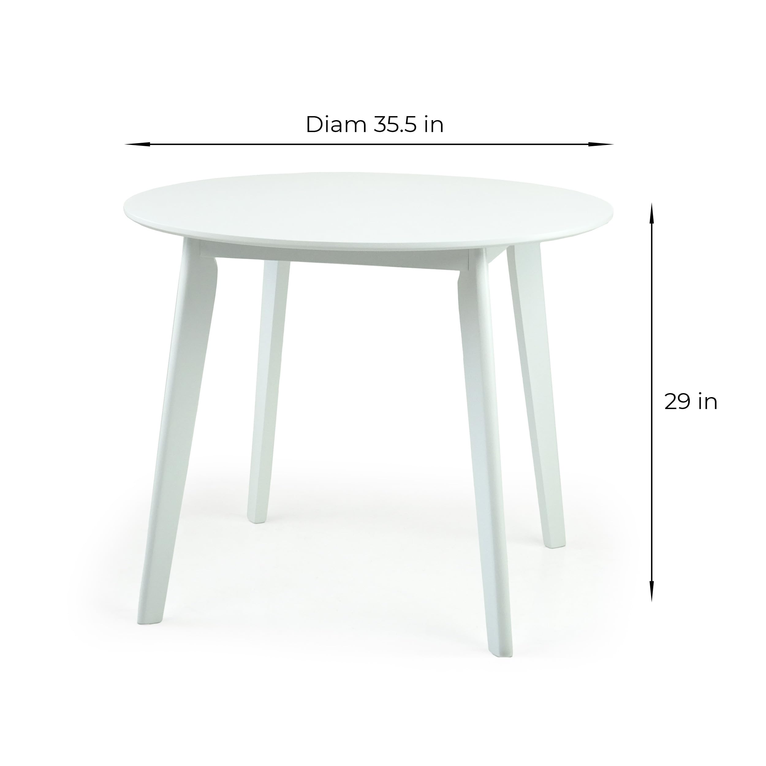 Wickerix 3-Piece Round Dining Table Set with 2 Yumiko Side Chairs - Solid Wood Kitchen Table & Padded Seat Chairs for Small Space, Breakfast Nook, or Apartment Dining