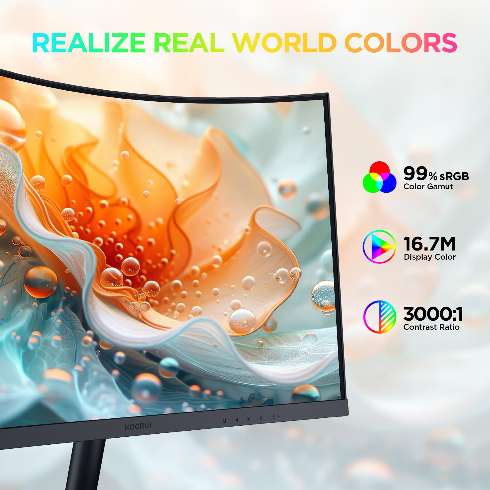 KOORUI 23.6 Inch FHD Curved Gaming Monitor - 1800R Curvature VA Panel, 60Hz Refresh Rate, HDMI & VGA Ports, Eye Care Technology, Adjustable Tilt - Perfect for Home Office, Gaming & Entertainment (Black, Model 24N5C)
