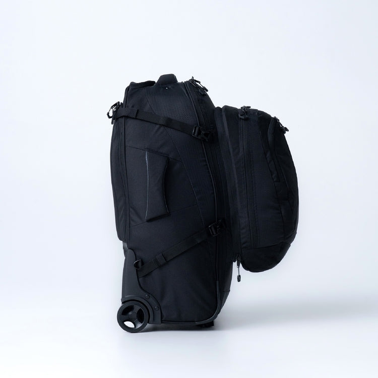 65L (+20L) Black Wolf Grand Tour II Wheeled Duffle Bag with Backpack Straps - Travel, Camping & Outdoor Adventures Gear