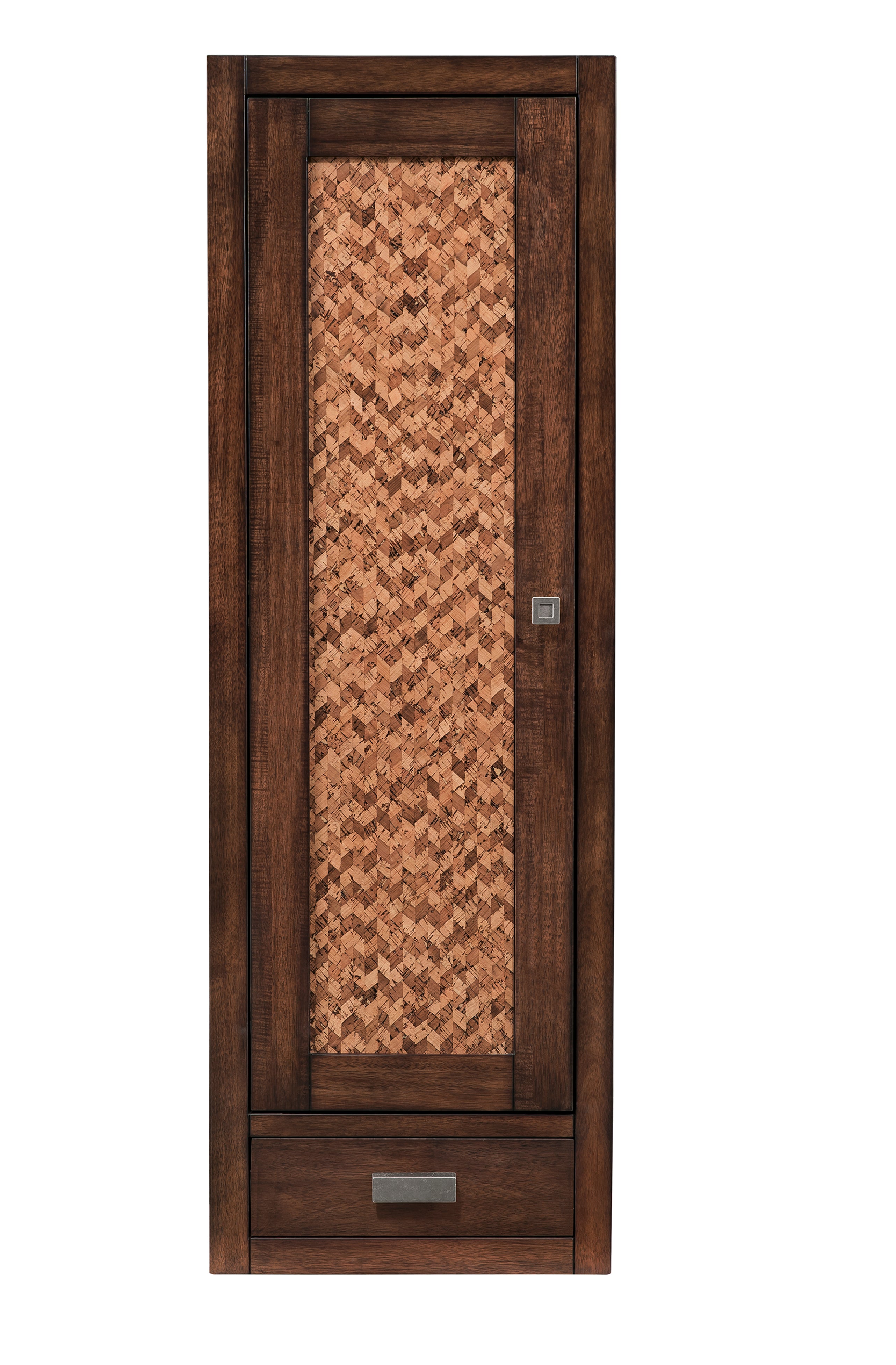 Addison 12-Inch Depth Petite Tower Hutch - Left Side, Mid-Century Modern Acacia Wood Bookcase for Small Spaces | Perfect for Home Office, Living Room & Bedroom Storage