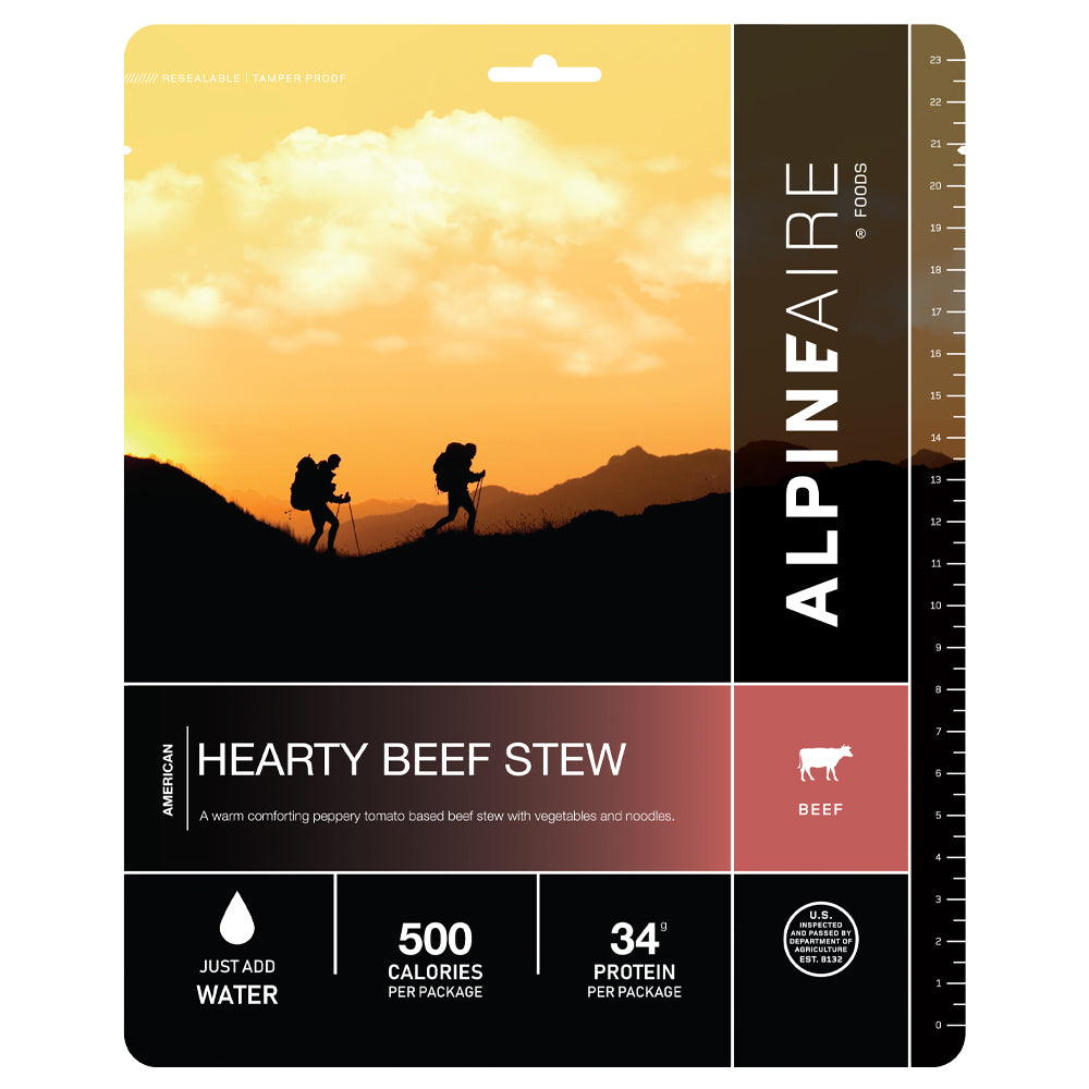 Alpine Aire Hearty Beef Stew - Premium Freeze-Dried Camping Food for Backpacking & Emergency Preparedness - High Protein Meal for Outdoor Adventures & Survival Kits