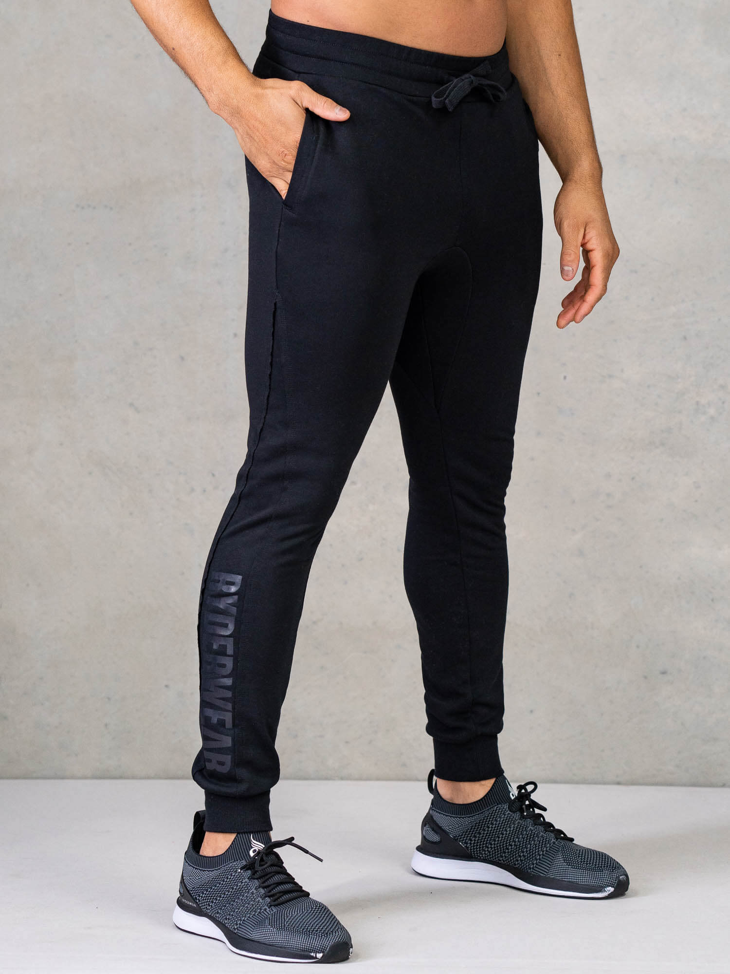 Force Track Pant - Men's Athletic Running Jogging Pants with Stretch & Pockets - Black - Perfect for Gym, Workout & Casual Wear