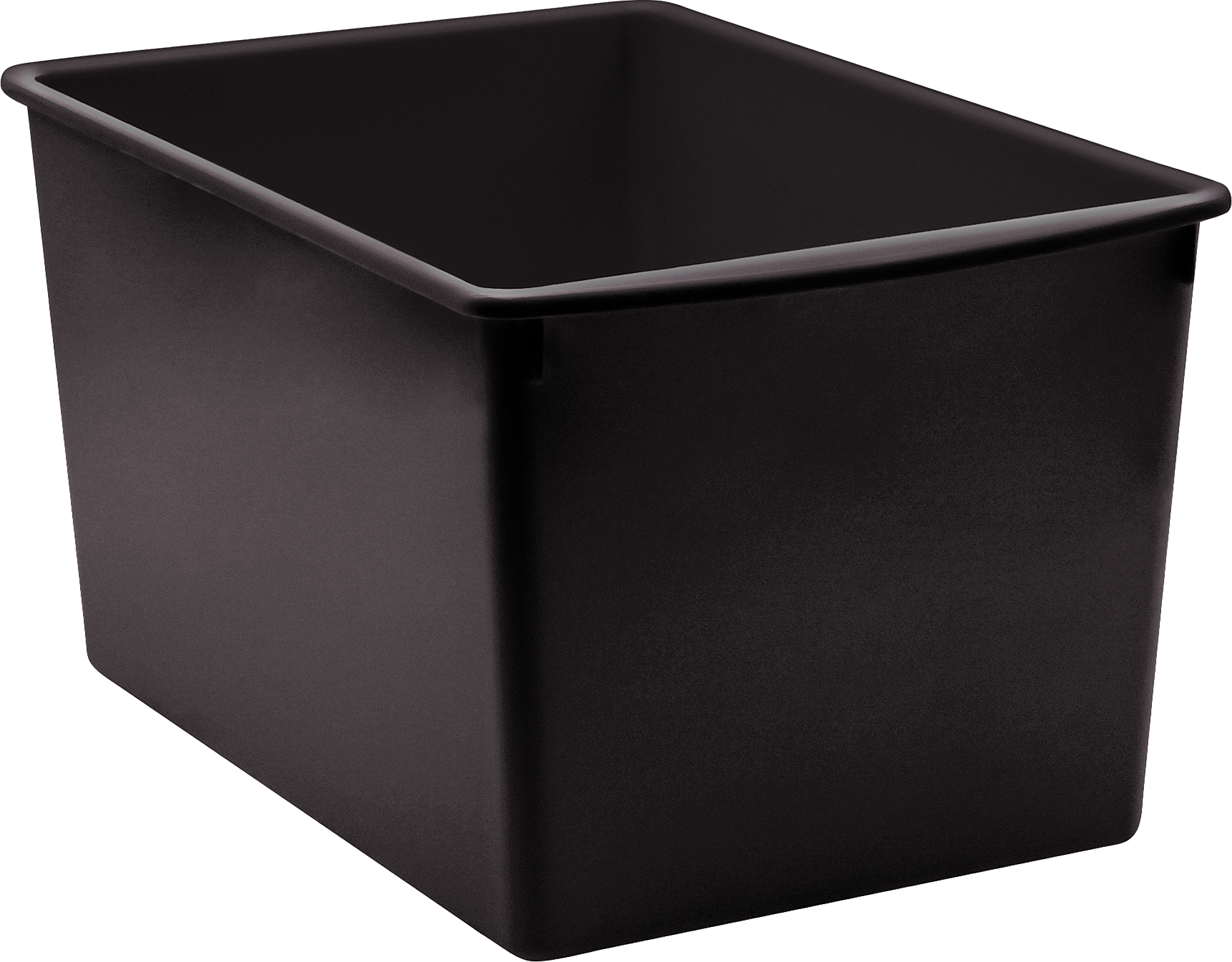 Black Plastic Multi-Purpose Storage Bin - Durable & Versatile for Home, Office, and Garage Organization