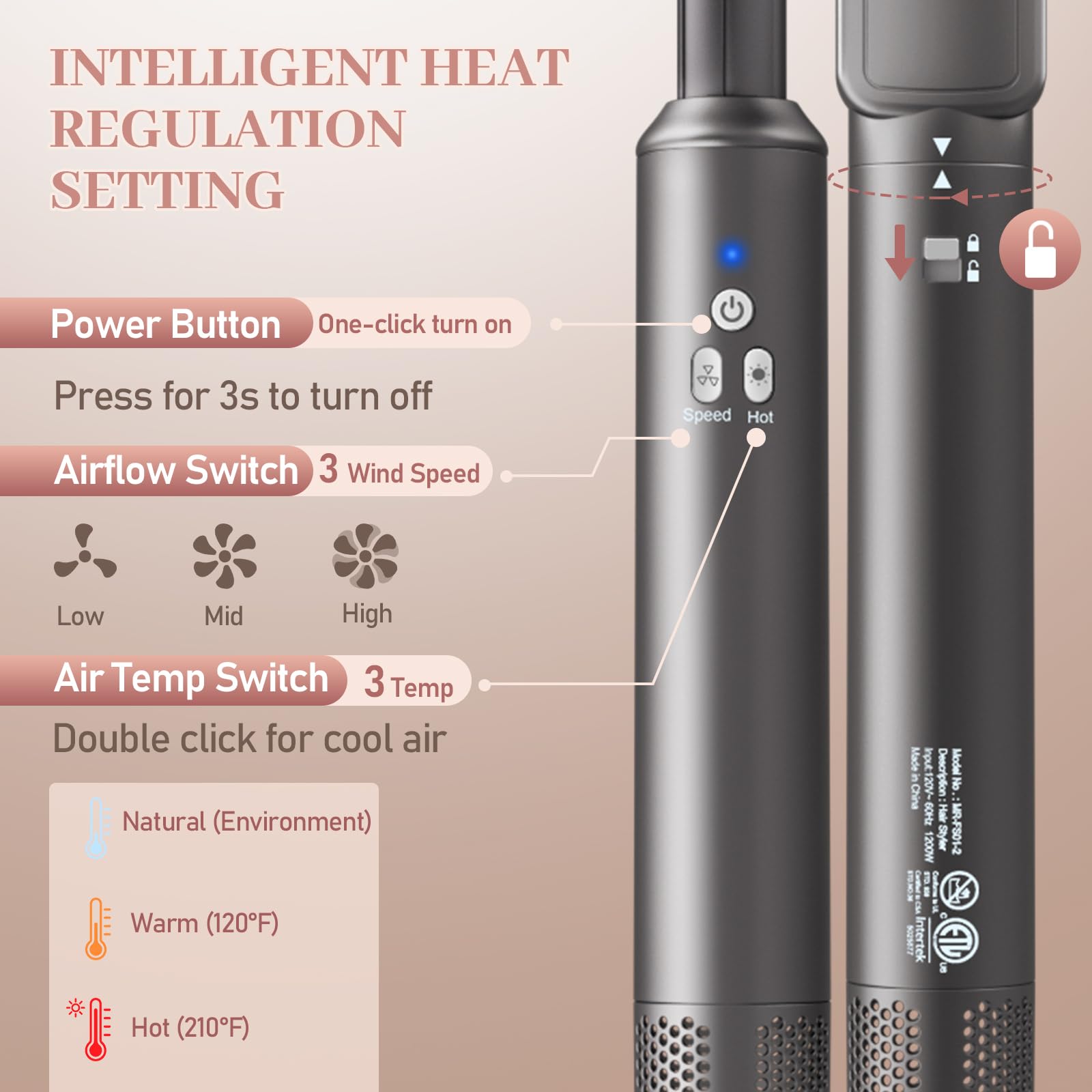 6 in 1 Air Styling & Drying System - Powerful High Speed Hair Dryer Brush with Auto Wrap Curlers, Hair Straightener & Volumizing Brushes for Salon-Quality Styling at Home | Perfect for Daily Use, Travel & Professional Salon Results