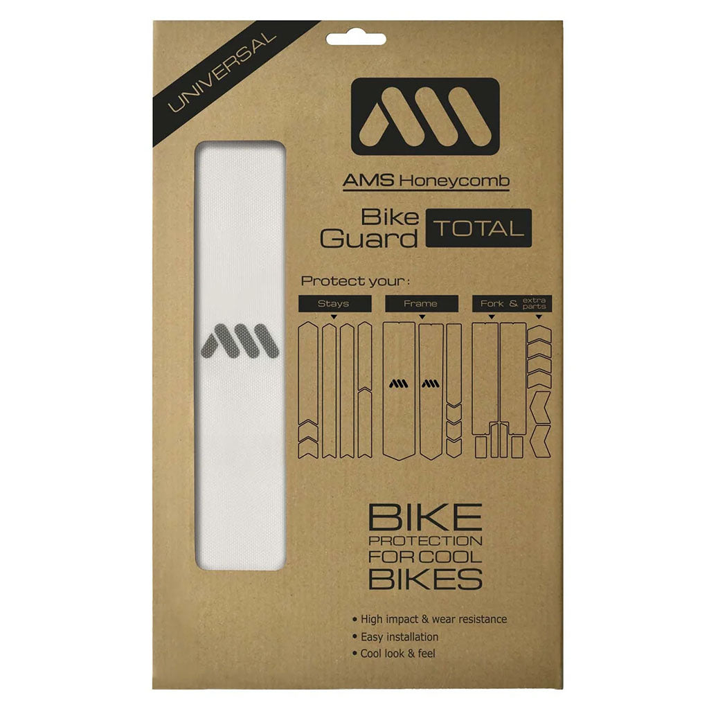 All Mountain Style Total Honeycomb Frame Guard - Clear/Silver | Durable Bike Frame Protection for Mountain & Road Bikes | Perfect for Trail Riding & Commuting
