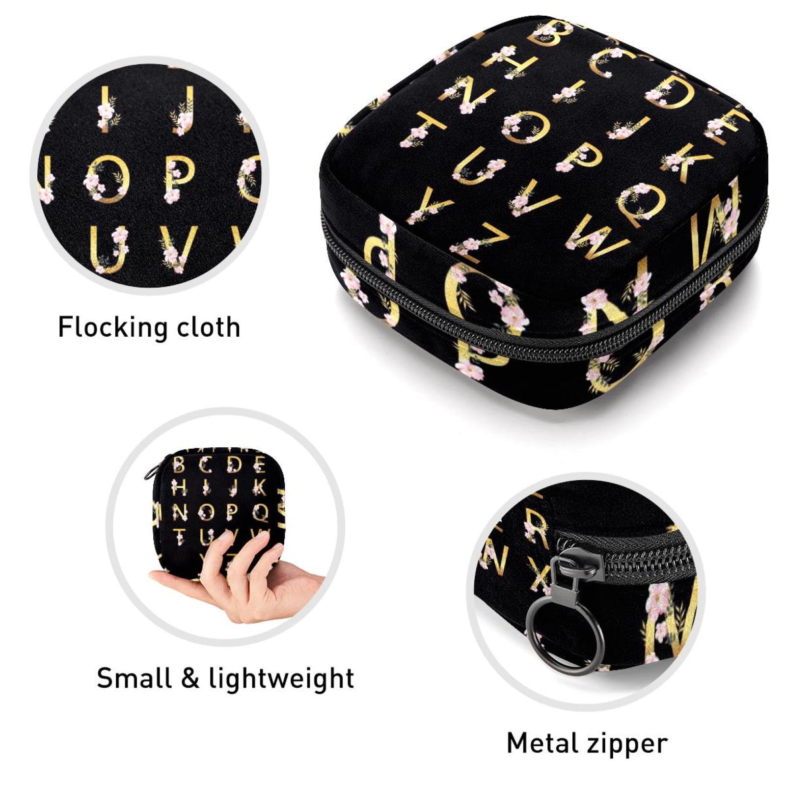 **Elegant Floral Pattern Menstrual Cup & Pad Organizer Pouch - Portable Hygiene Storage Bag for Women & Girls - Perfect for Travel, Gym, and Daily Use**