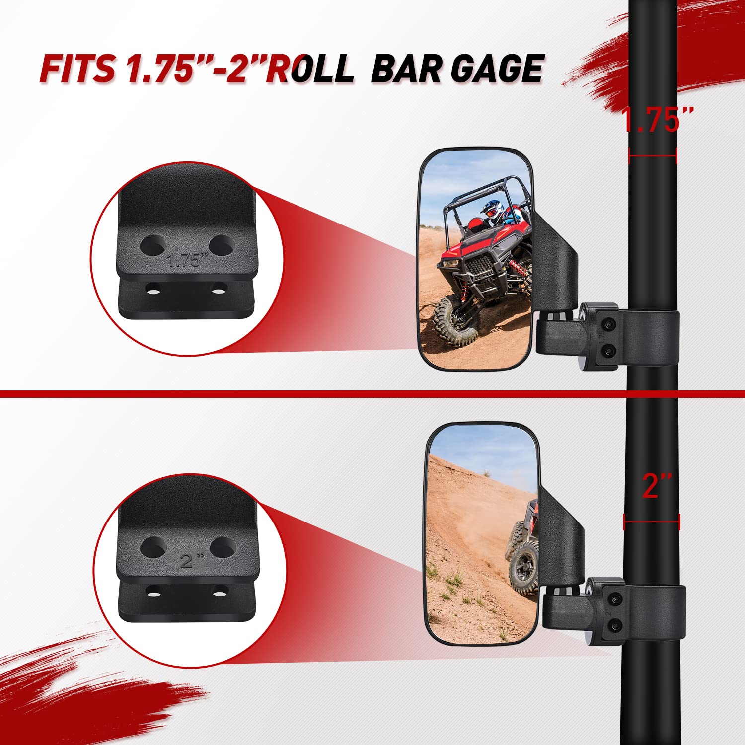 Frokom Universal UTV Side Mirrors for 1.6