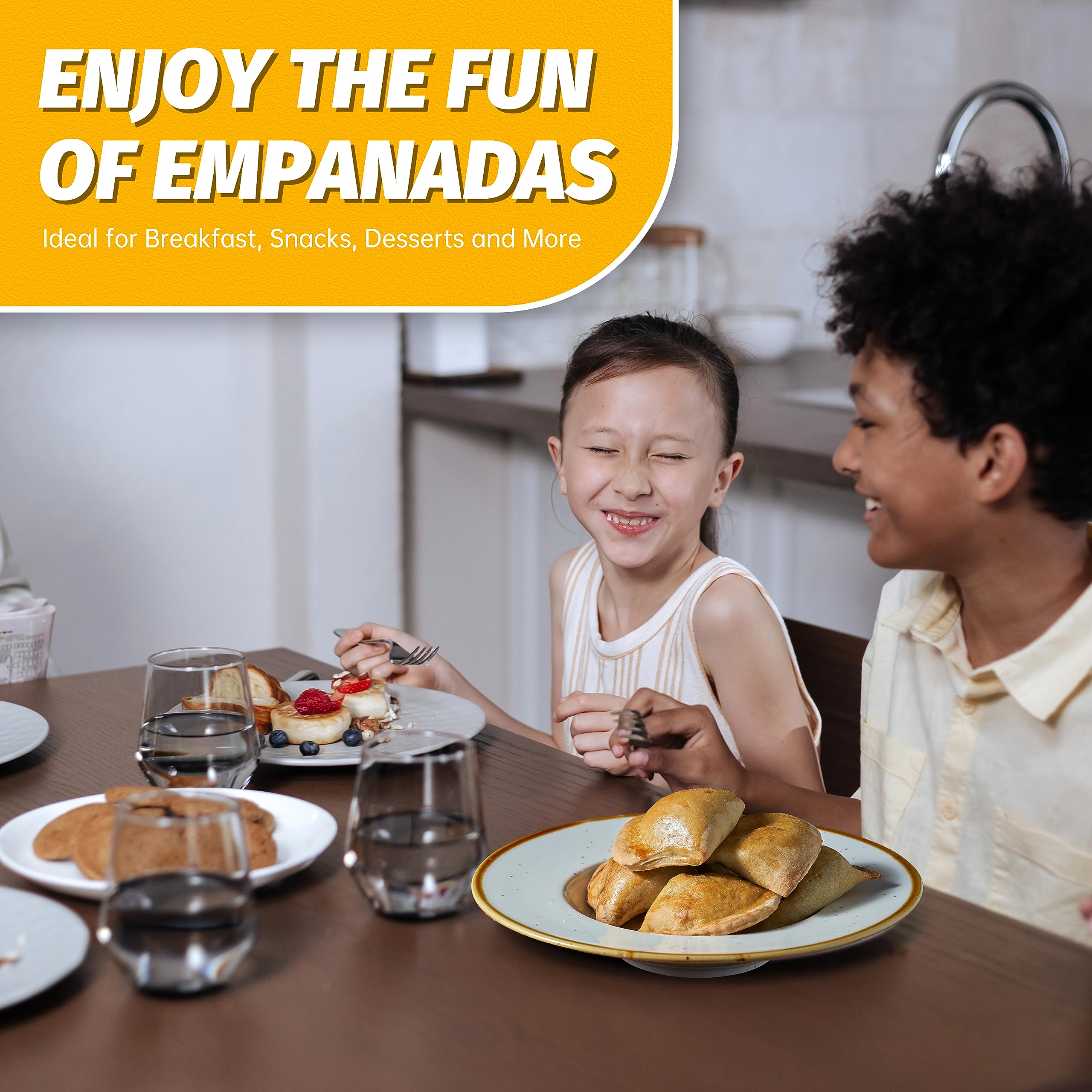 Electric Empanada Maker Machine with Press Mold - 4-Piece 6-Inch Large Dumpling Maker for Empanadas, Jamaican Beef Patties, Calzones & Pocket Pies - Perfect for Home Cooking, Parties & Meal Prep (Black)