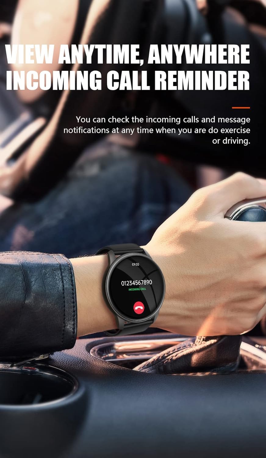 1.32'' AMOLED Smart Watch for Women - Fitness Tracker with Heart Rate Monitor, Sleep & Step Counter, IP68 Waterproof, Compatible with Android iOS - Perfect for Workouts, Running & Daily Activity (Black)