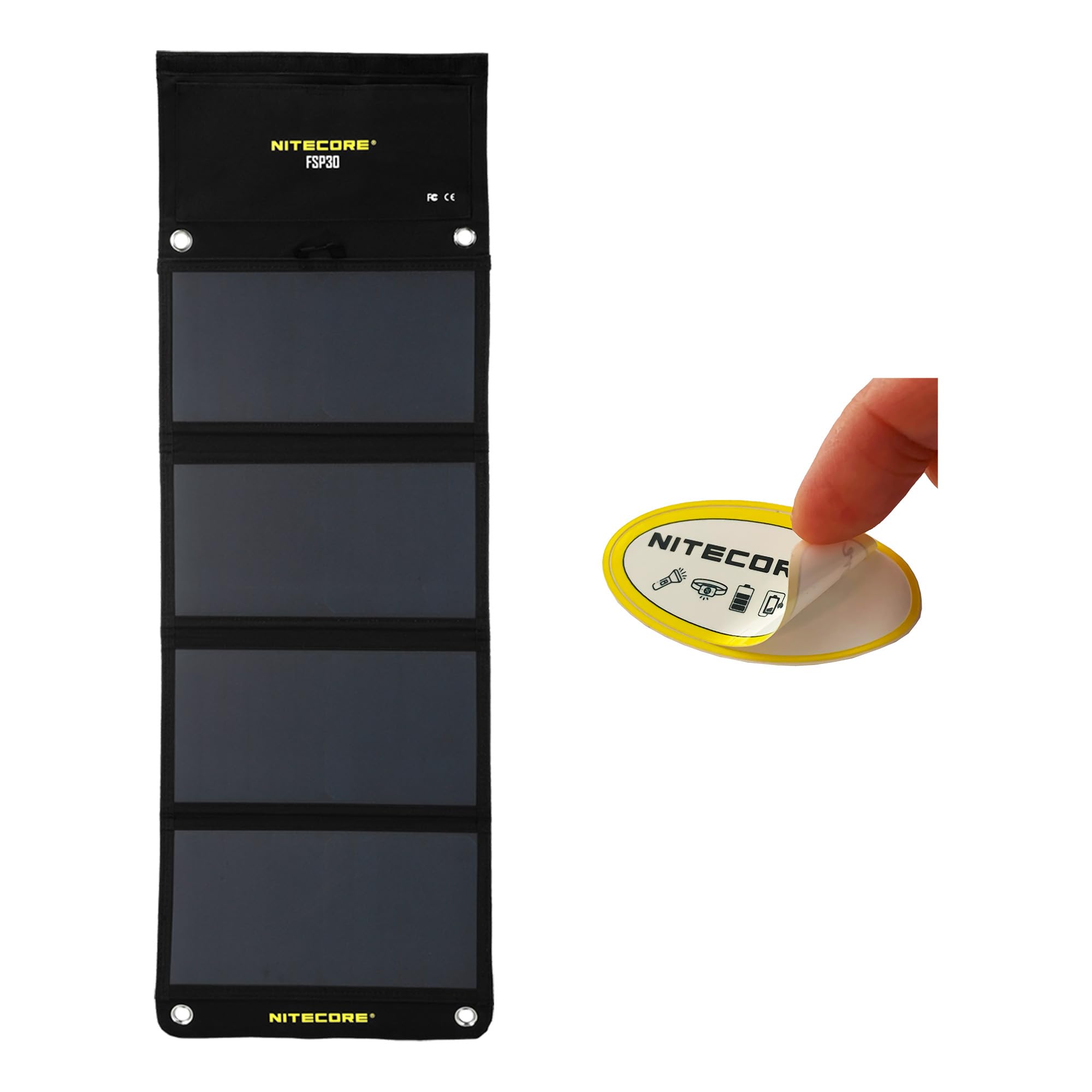 NITECORE FSP30 30W Portable Solar Charger with USB-A & USB-C | 4 Foldable High-Efficiency Panels | Fast Charging for Phones, Tablets, Power Banks | Perfect for Camping, Hiking, RV Trips & Outdoor Adventures