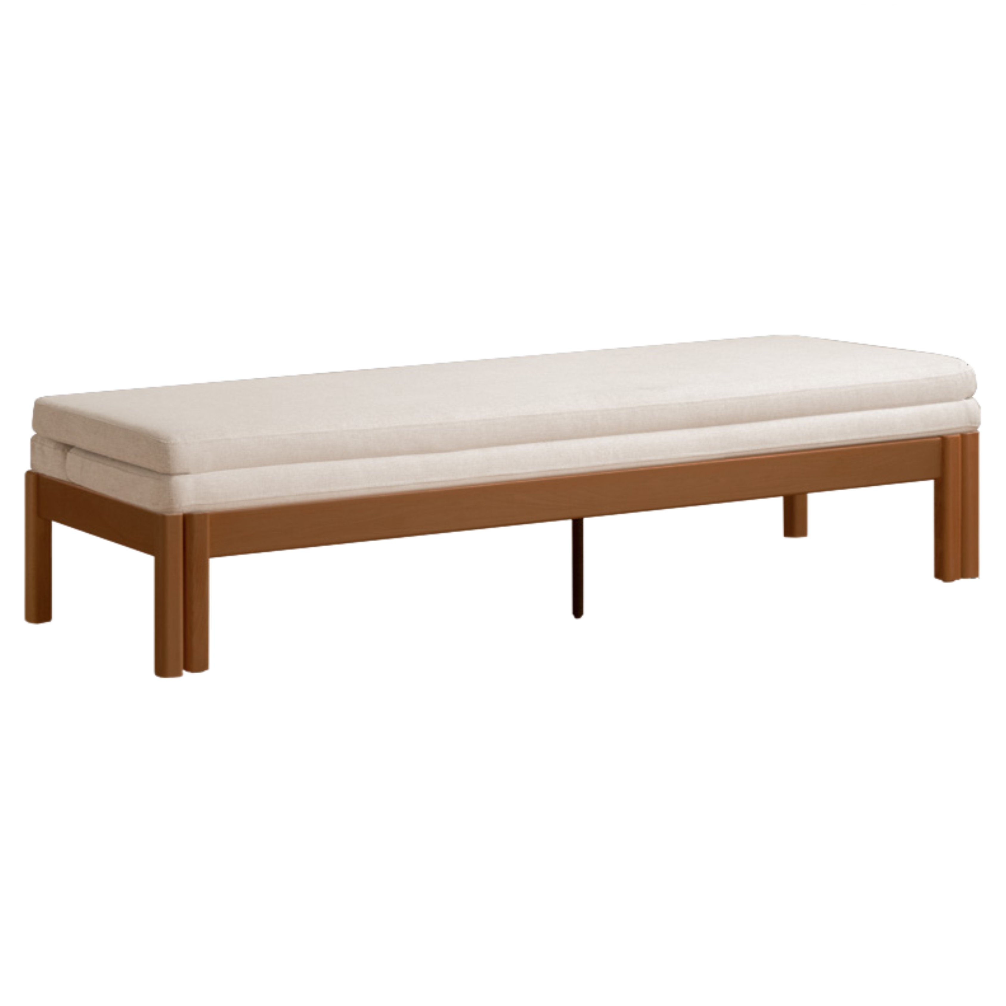 79.5x26.3x16.5 inch / 202x67x42 cm / Walnut  color / Sofa bed fabric gravel white