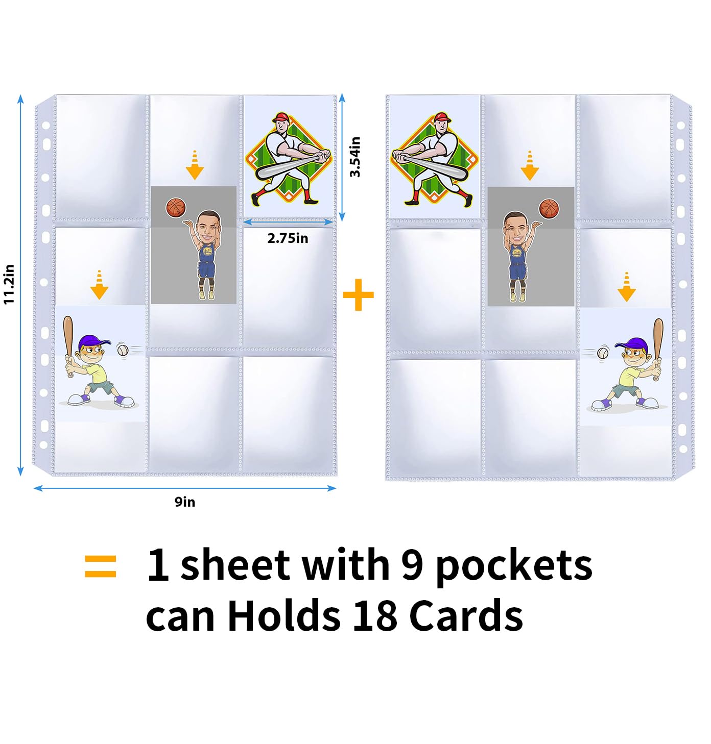 Premium 9-Pocket Card Sleeves - 400 Pack (Holds 7200 Cards) | Thickened Trading Card Binder Pages | 3-Ring Sports, Game & Coupon Organizer | Durable Collectible Card Protectors for MTG, Pokemon, Baseball Cards & More | Perfect for Collectors, Tournaments & Storage