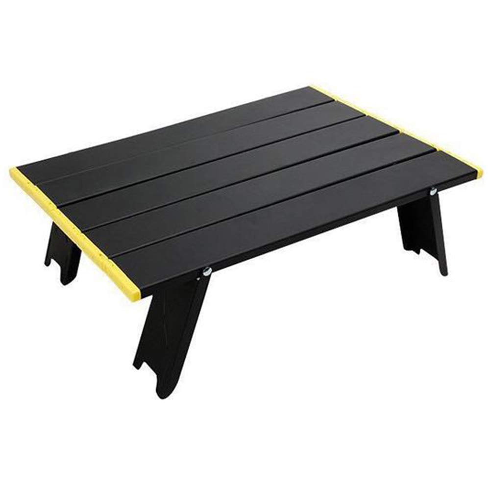 Portable Aluminum Alloy Folding Table & Stool Set - 40x29x12cm Compact Outdoor Camping Picnic Table (Black/Silver) | Lightweight, Durable for Backpacking, Beach, Tailgating & Patio Use