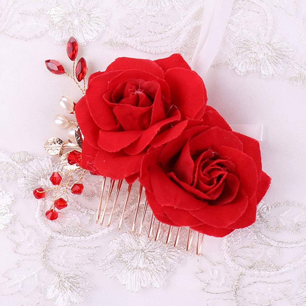 Minkissy Rose Hair Comb for Women - Elegant Bridal Wedding Hair Accessory, Prom & Special Occasion Hair Jewelry for Girls - Perfect for Weddings, Proms, and Formal Events