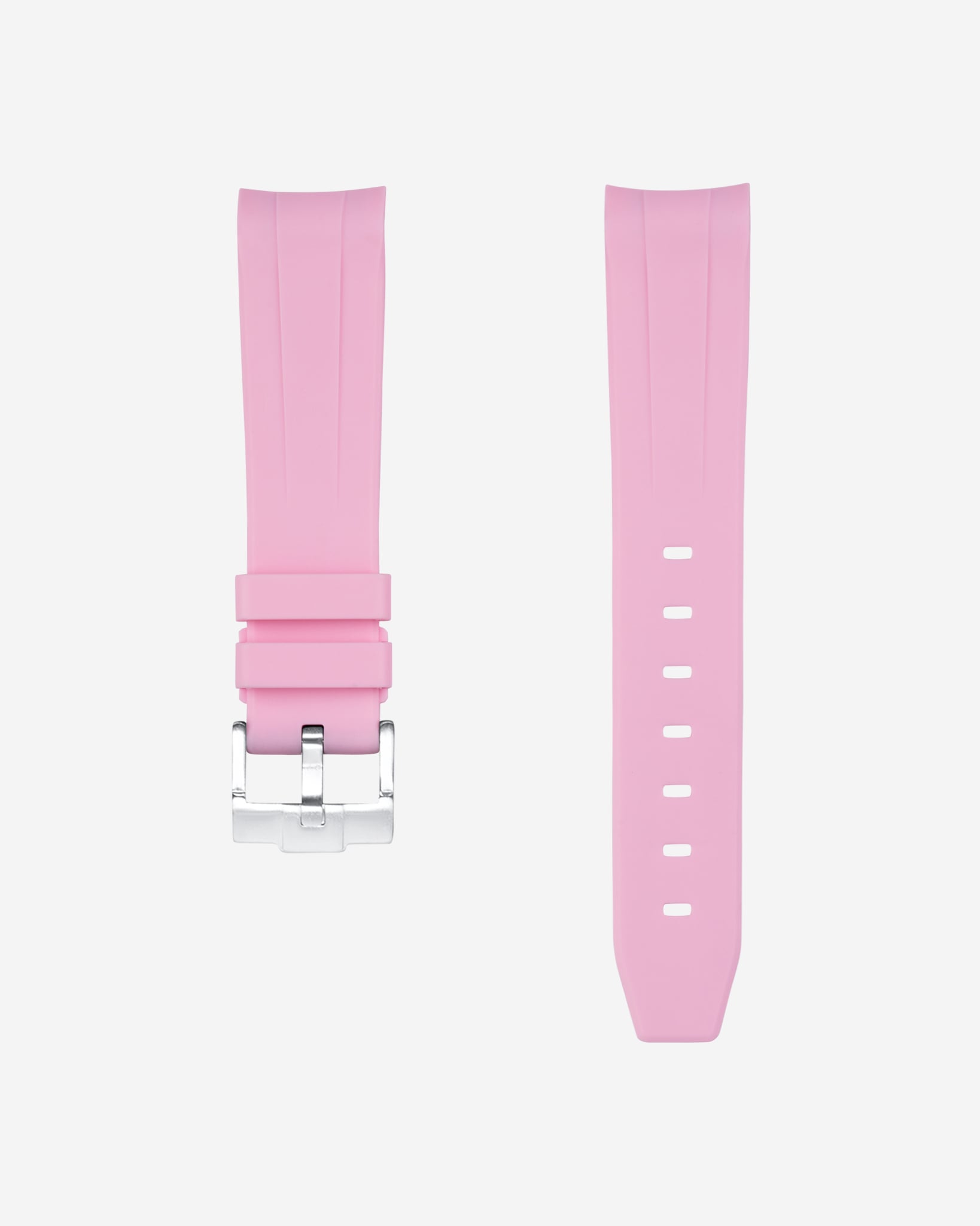 Pink Curved Rubber Watch Strap - Comfortable & Durable Replacement Band for Smartwatches & Fitness Trackers - Perfect for Running, Swimming & Daily Wear