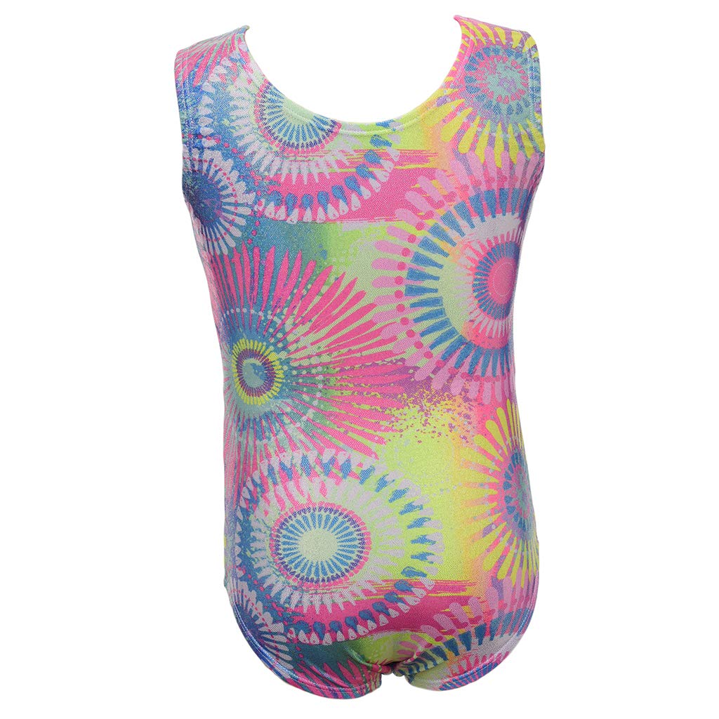 Sparkly Rainbow Gymnastics Leotard for Girls 2-11 Years | One-Piece Dance Leotard with Colorful Design | Perfect for Ballet, Gymnastics, Cheerleading & Dance Competitions