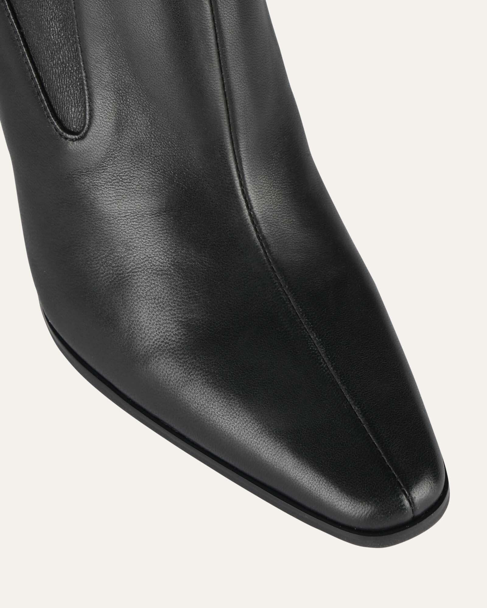 JUNE High Ankle Boots - Women's Black Leather Boots for Fall & Winter | Stylish & Comfortable for Casual Outfits, Work & Date Nights