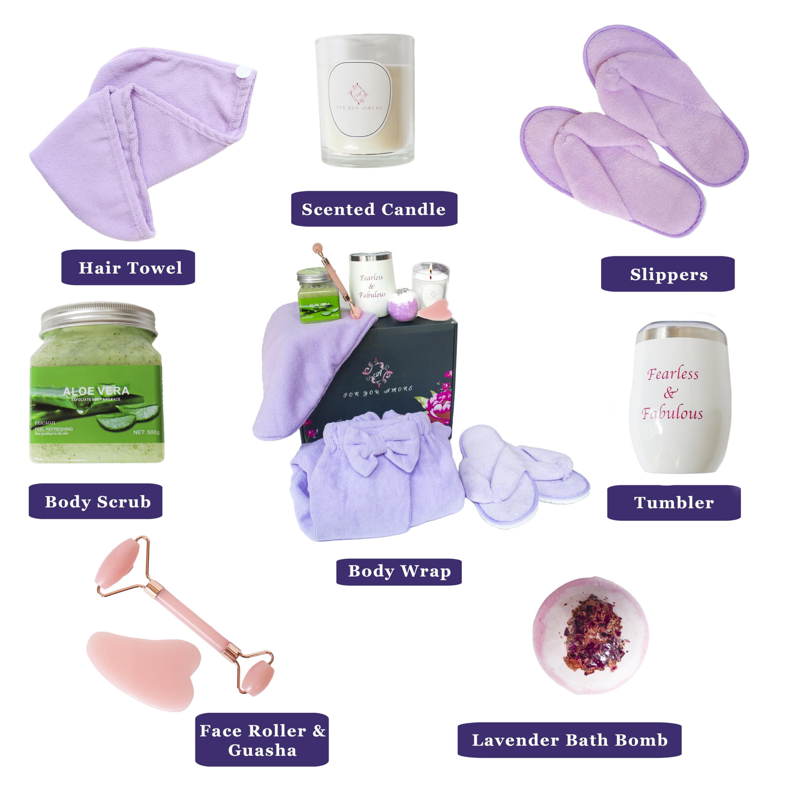 Luxury Spa Gift Set for Women - Relaxing Body & Hair Wrap with Matching Flip Flops - Perfect Birthday, Get Well Soon, Thinking of You Gift for Her, Sister, Mom & Best Friends - Ideal for Self-Care, Pampering & Relaxation at Home Spa Days