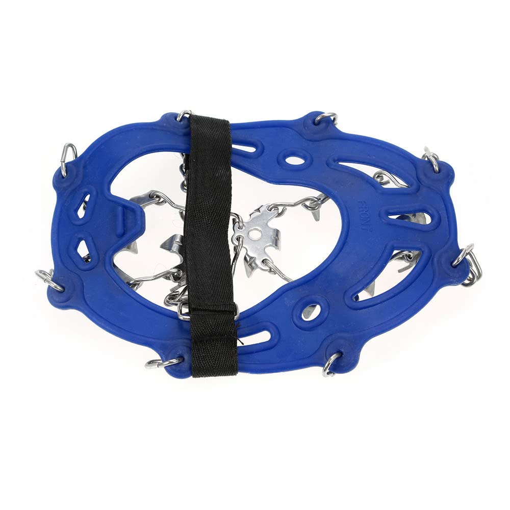 19-Tooth Stainless Steel Ice Cleats with Nylon Strap - Non-Slip Snow Grips for Shoes - Perfect for Hiking, Skiing & Winter Outdoor Activities