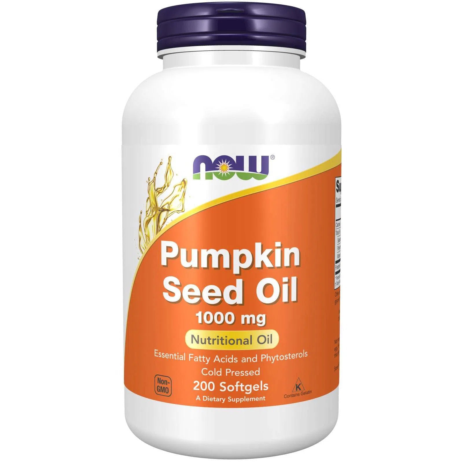 NOW Pumpkin Seed Oil 1000mg Softgels - Supports Prostate & Urinary Health, Rich in Zinc & Antioxidants - Perfect for Men's Wellness & Daily Supplement Routine
