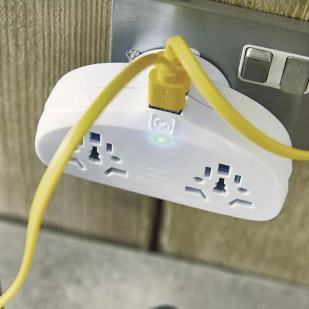 Go Travel World EU Adaptor Duo with USB Ports - Universal Travel Charger for Europe | Perfect for Phones, Laptops & Tablets on Business Trips & Vacations
